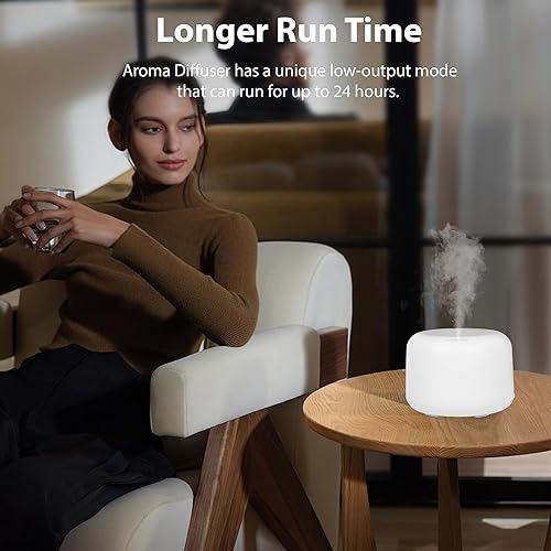 Miniatura 7 de Difusor de aceite esencial de 16.9 fl oz  Humidificador de aromaterapia con control remoto, 7 luces LED de color, silencioso, apagado automático