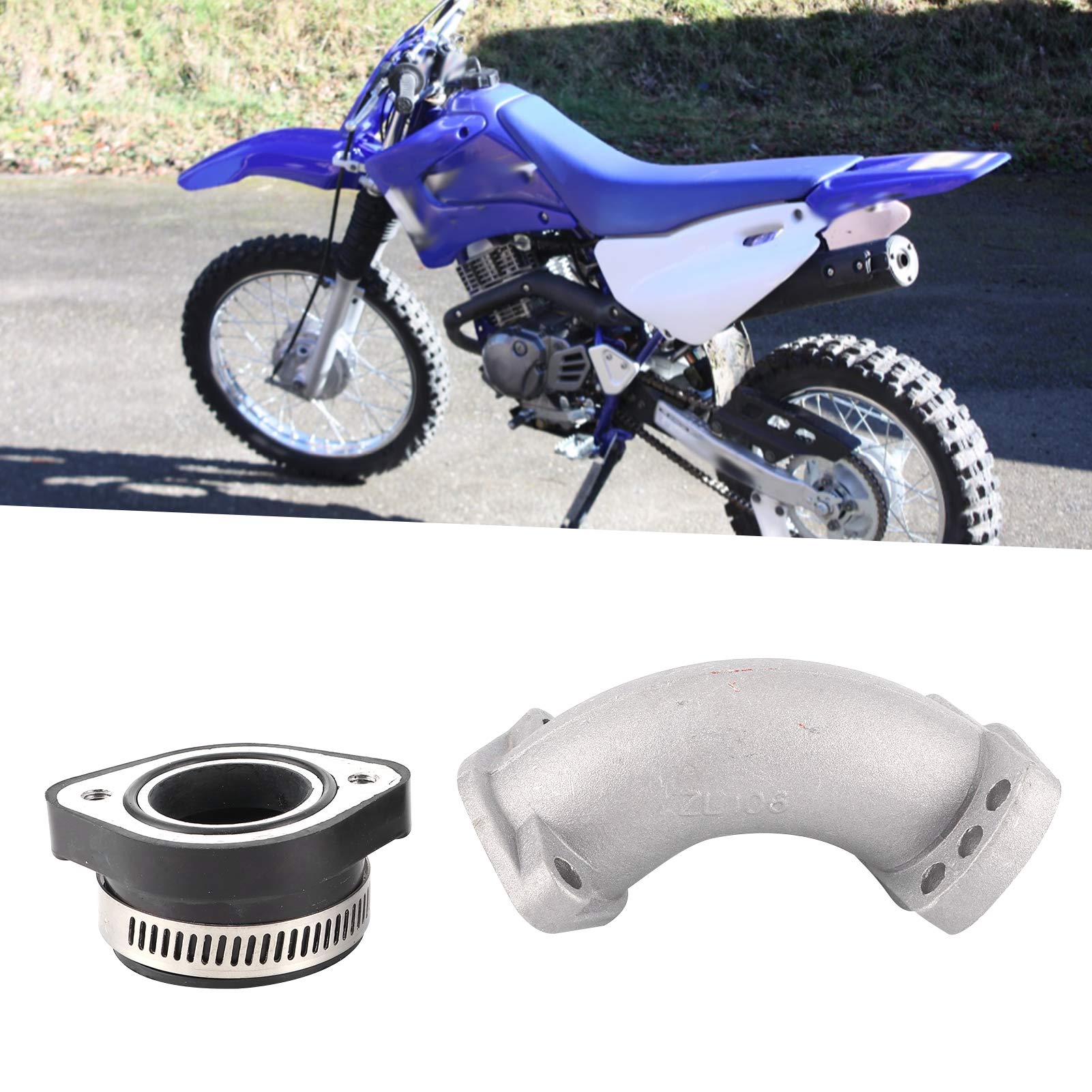 Collettore in Gomma Carburatore, con Tubo di Aspirazione in Lega di Alluminio, Adattatore Collettore Carburatore per VM22 VM24 OKO KOSO PE24 PE26 PE28