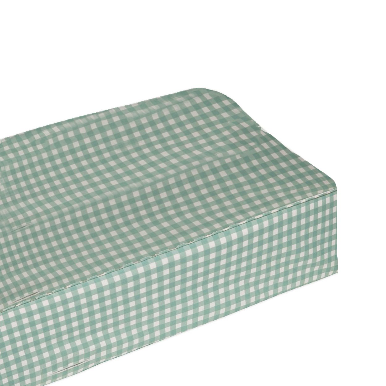 bkb Gingham Flat Changing Pad Cover, Green Baby