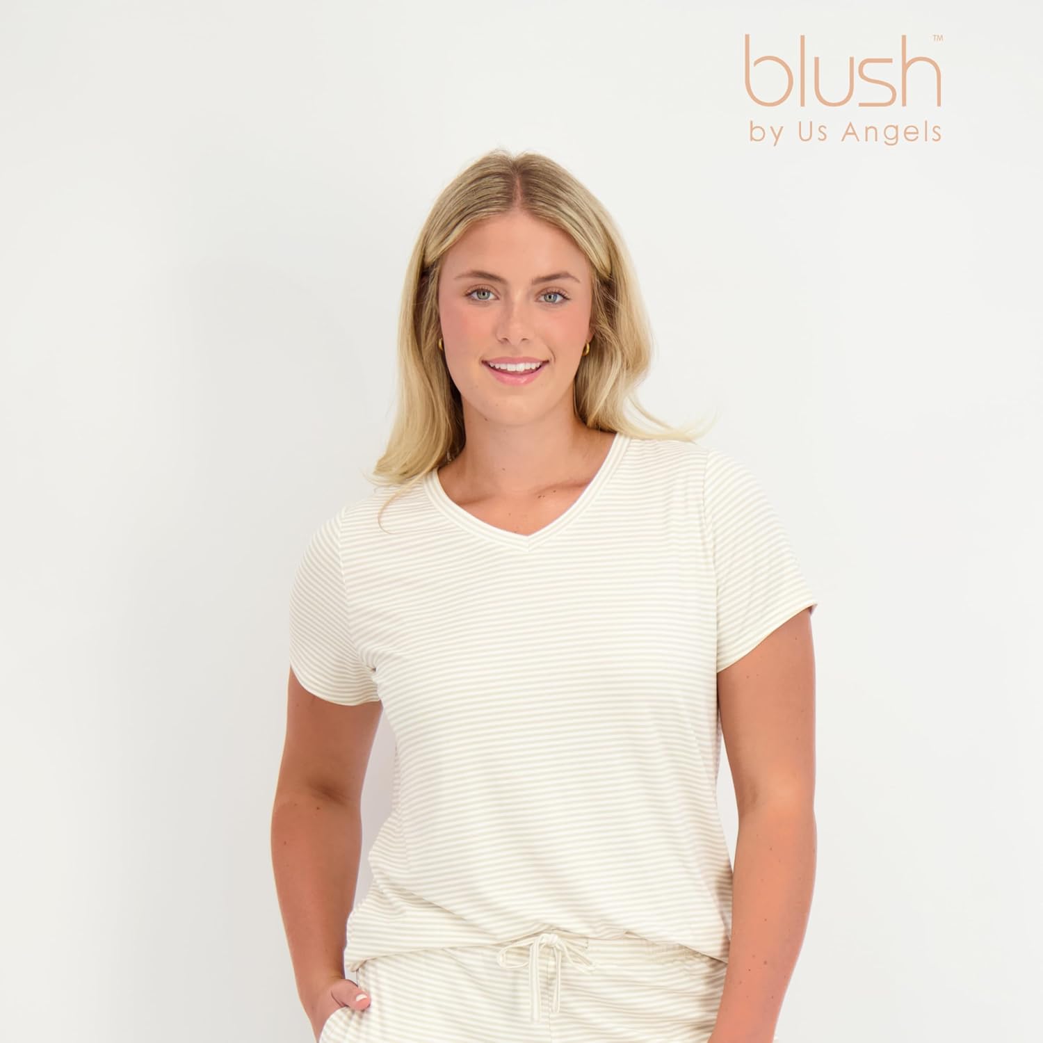 Blush by Us Angels Ultra Soft Women's Pajama Set, Breathable Light Stretchy, Ladies Lounge Set, 4-Piece PJ Set - Image 2