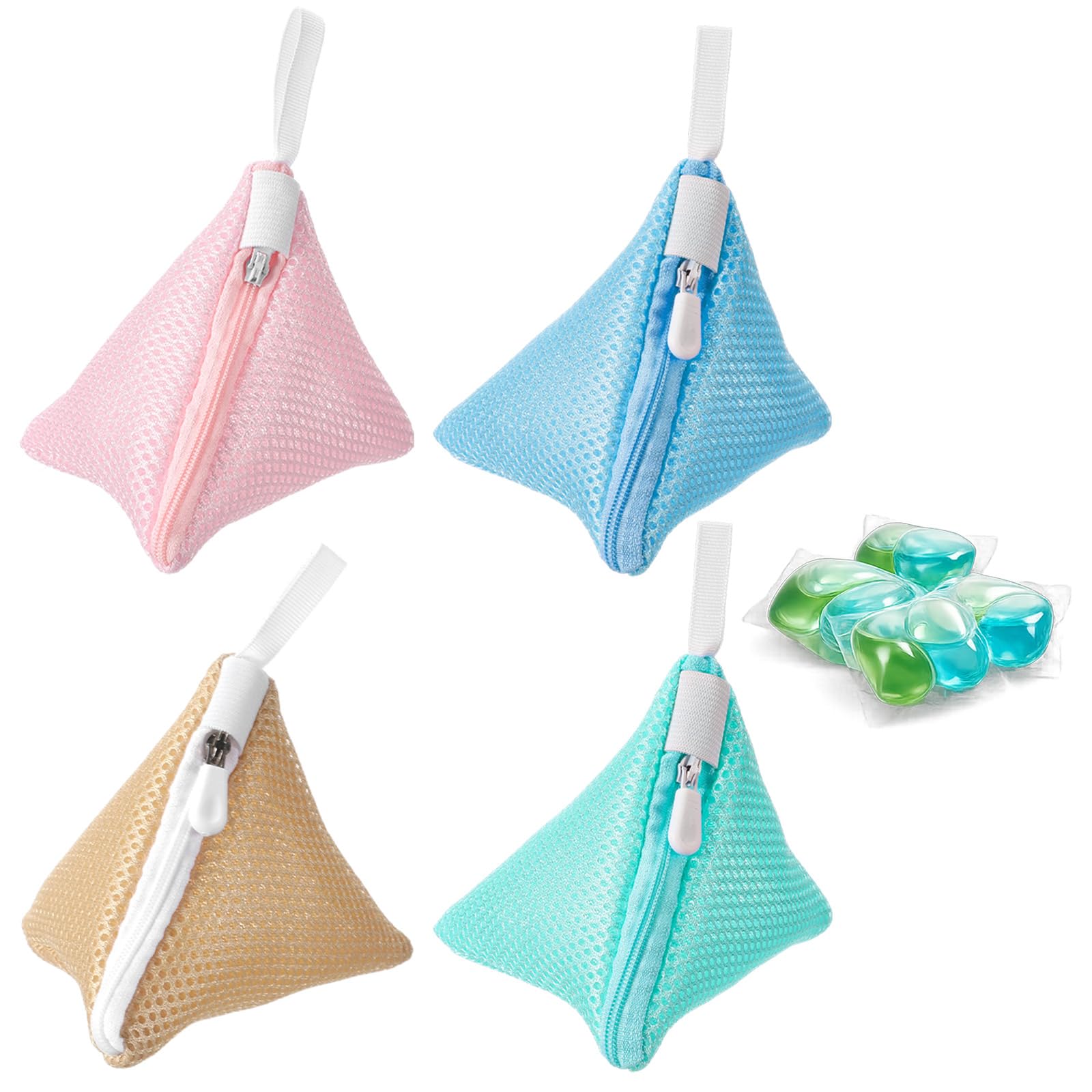 4pcs Laundry Pods Bag Anti-Sticking Pod Bags Small Mini Mesh Laundry Pod Storage Bag for Scented Beads Travel Net Wash Bags Organizer Protect Delicate Garments