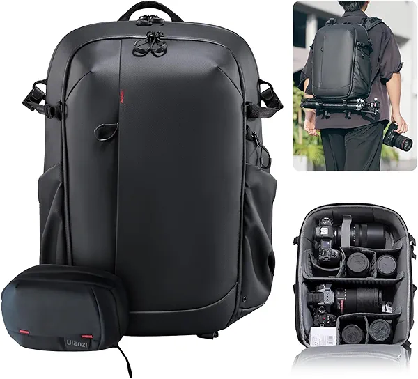 ULANZI BP09 Traker Camera Backpack • 22L • Versatile Camera Travel Bag • Quick Access • Well Organized Professional Photography Storage • Shoulder Backpack • for Sony/Nikon DSLR Cameras