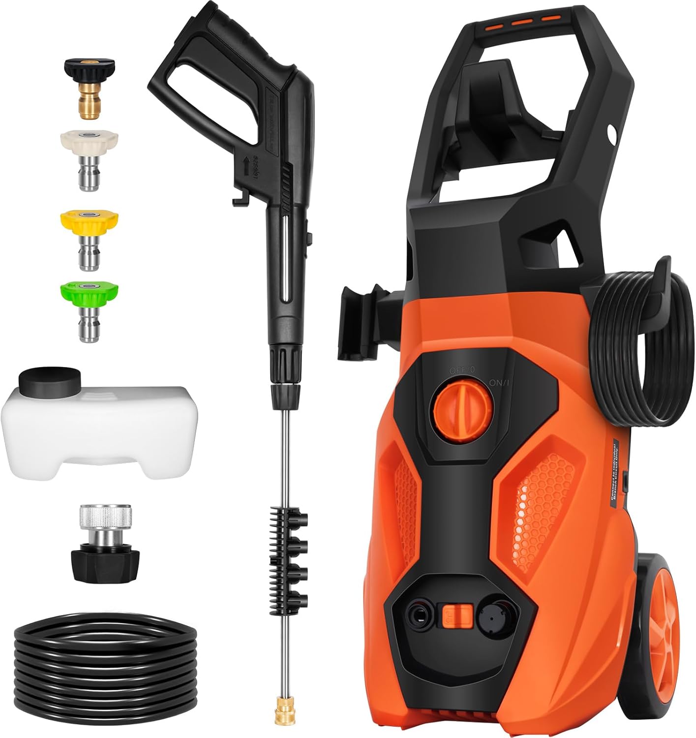BILT HARD Pressure Cleaner 2465 PSI, Power Washer with Built-in Soap Tank, 4 Quick-Connect Nozzles, GFCI Safety Plug, High-Power Cleaning Machine for Cars, Driveways, Home Use