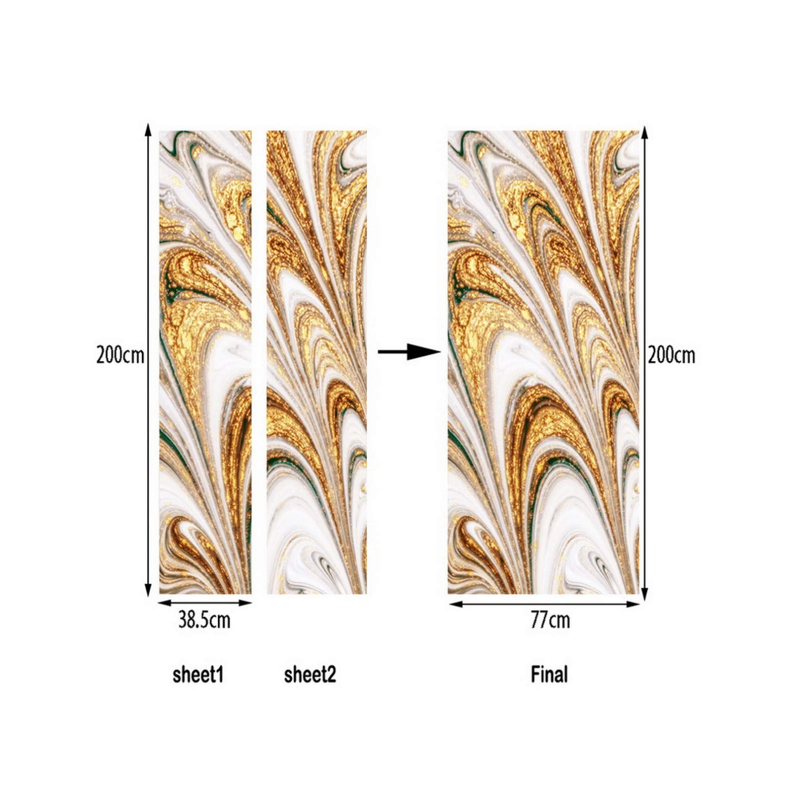 A.Monamour Türfolie Marmor 90x200cm - Selbstklebend Für Türen Und Wände