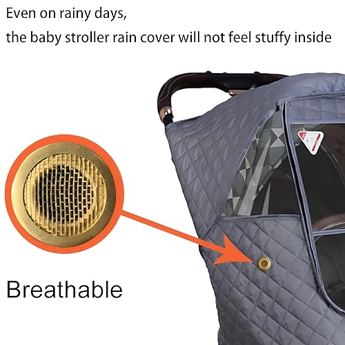 Miniatura 3 de LURBABYPER Funda de lluvia para cochecito, accesorio universal para cochecito, protector contra la intemperie para el viento, nieve, polvo, solo se