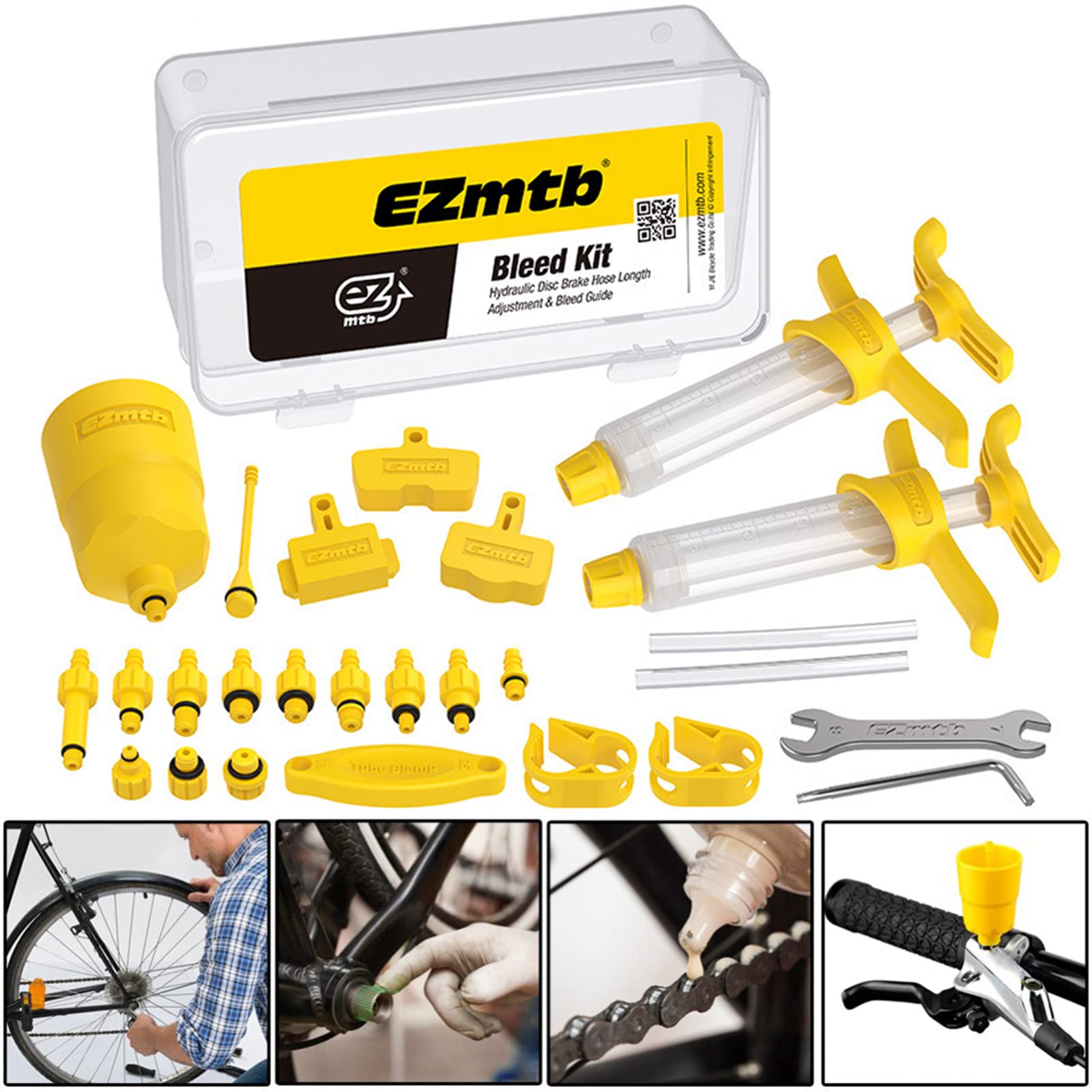 Occuwzz® Bleeder Hydraulic Disc Brake Bleed Kit Tool,Bicycle Hydraulic Disc Brake Oil Mineral Brake Change Hydraulic Kits Bicycle
