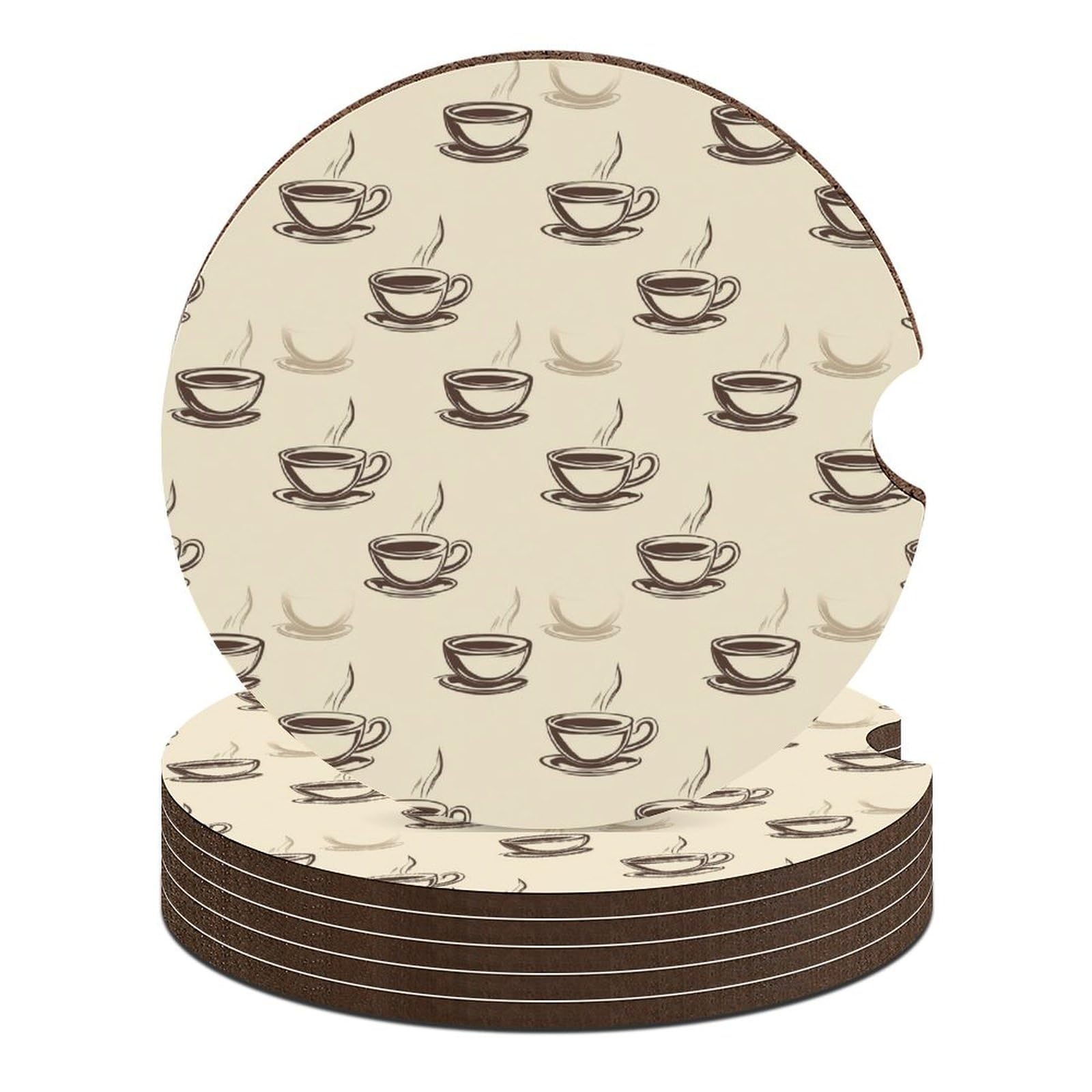 Coffee Cups 4PCS Car Coasters Cup Holders Universal Vehicle Car Insert Coaster 2.56 Inch Auto Coasters