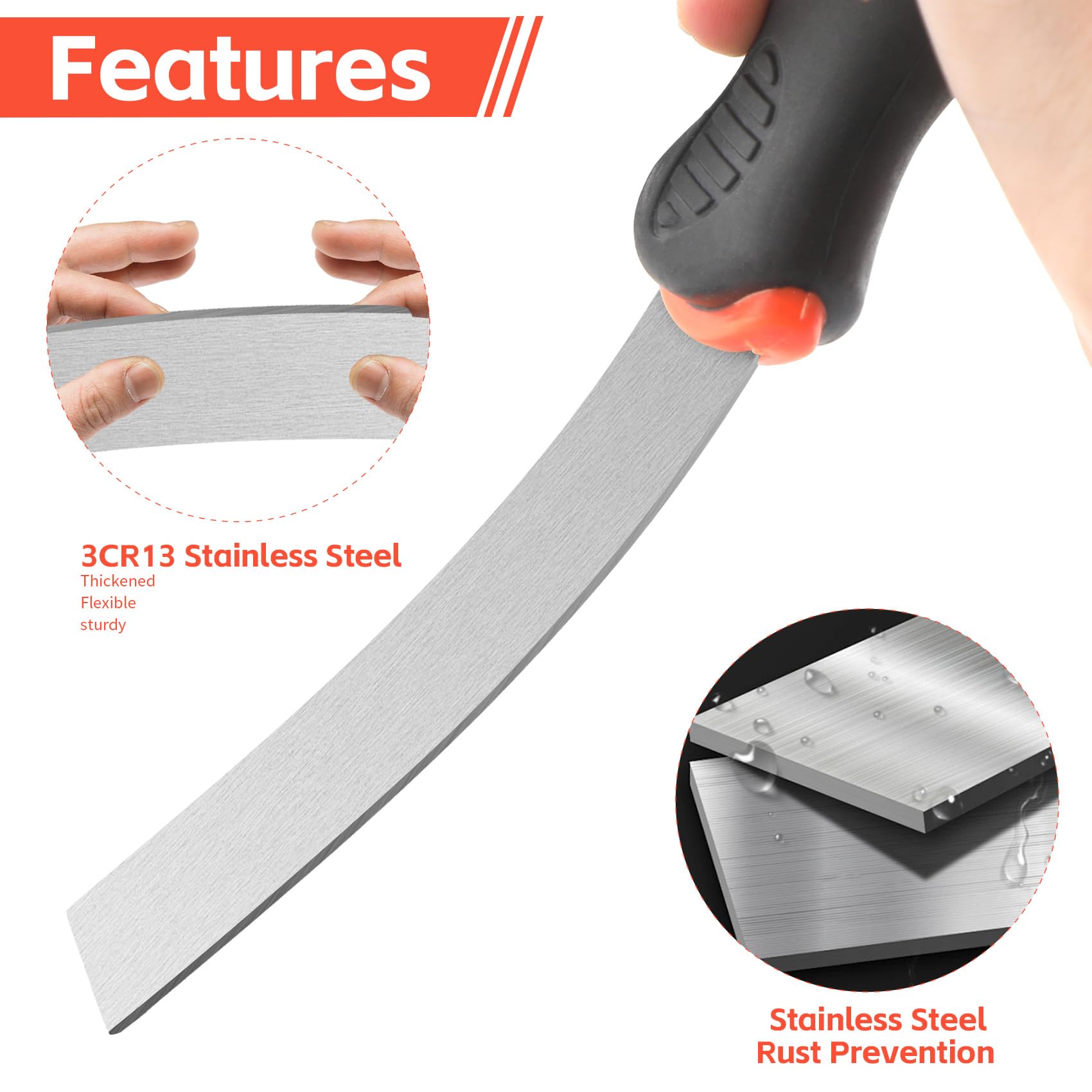 Set di coltelli per cartongesso, 10 pezzi in acciaio inox, kit di utensili manuali per cartongesso, include coltello per stucco, coltello per nastratura, raschietto per pittore e padella per