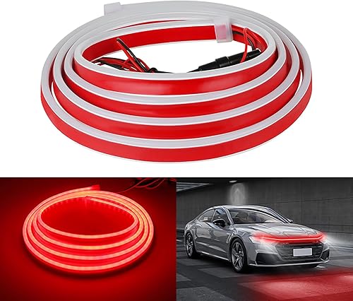 Tira de luz LED para capó de automóvil, de 71 pulgadas, flexible, para correr durante el día, inicia la luz de escaneo para automóviles, camiones,