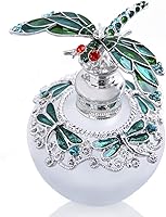 Vista 8 de YU FENG 40ml Botella de perfume de vidrio recargable vacía con libélula púrpura elegante, botella de perfume con tapa de mariposa esmerilada retro