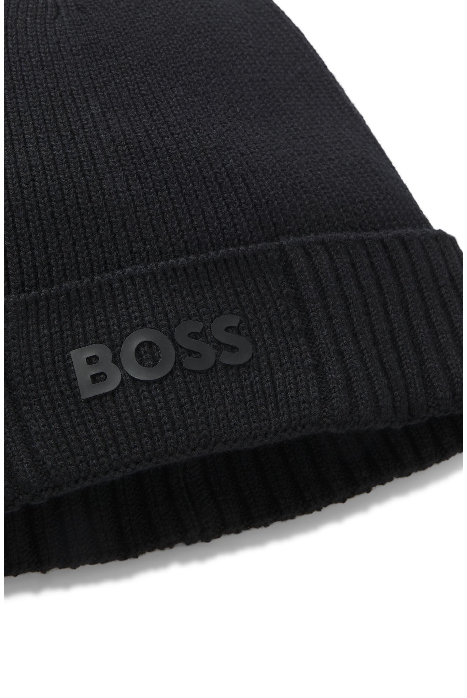 BOSS Hommes Asic Beanie-X Bonnet en Coton mélangé avec Logo imprimé en Gomme