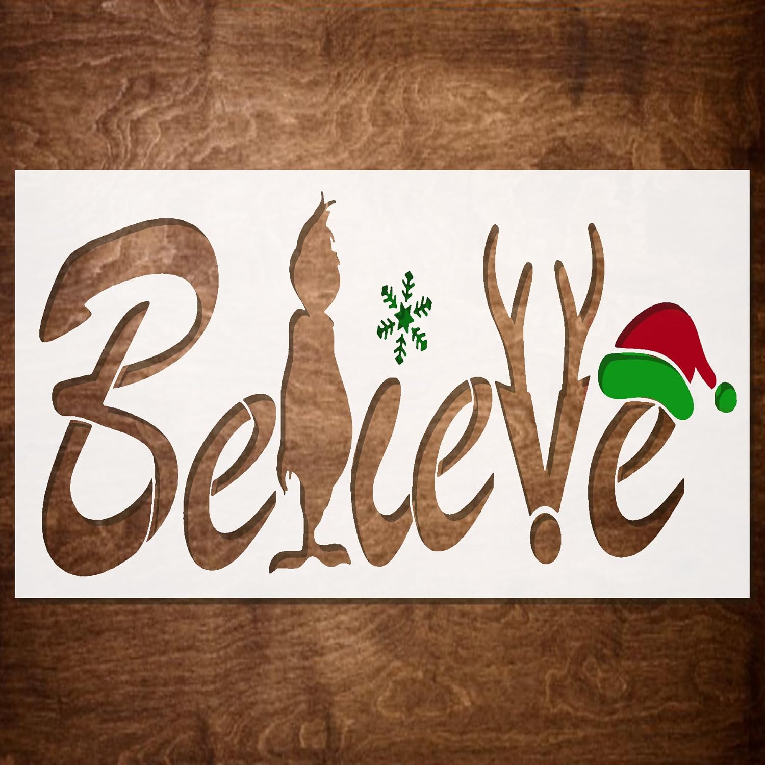 Believe Stencil Reusable Large Christmas Stencils for