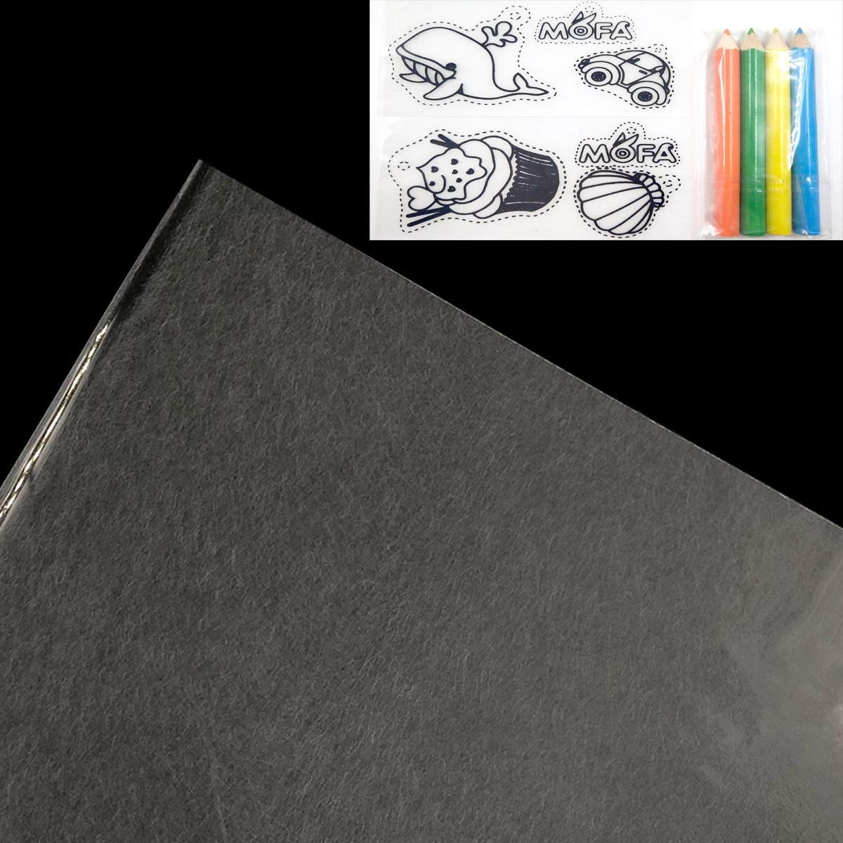 MOFA EMBOSS8 Pcs Heat Shrink Film,Fine Frosted Surface Heat-Shrink Sheets,Great for DIY Pendant,Bracelet,Key Ring,Decoration and Etc (Unprintable Semitransparent)