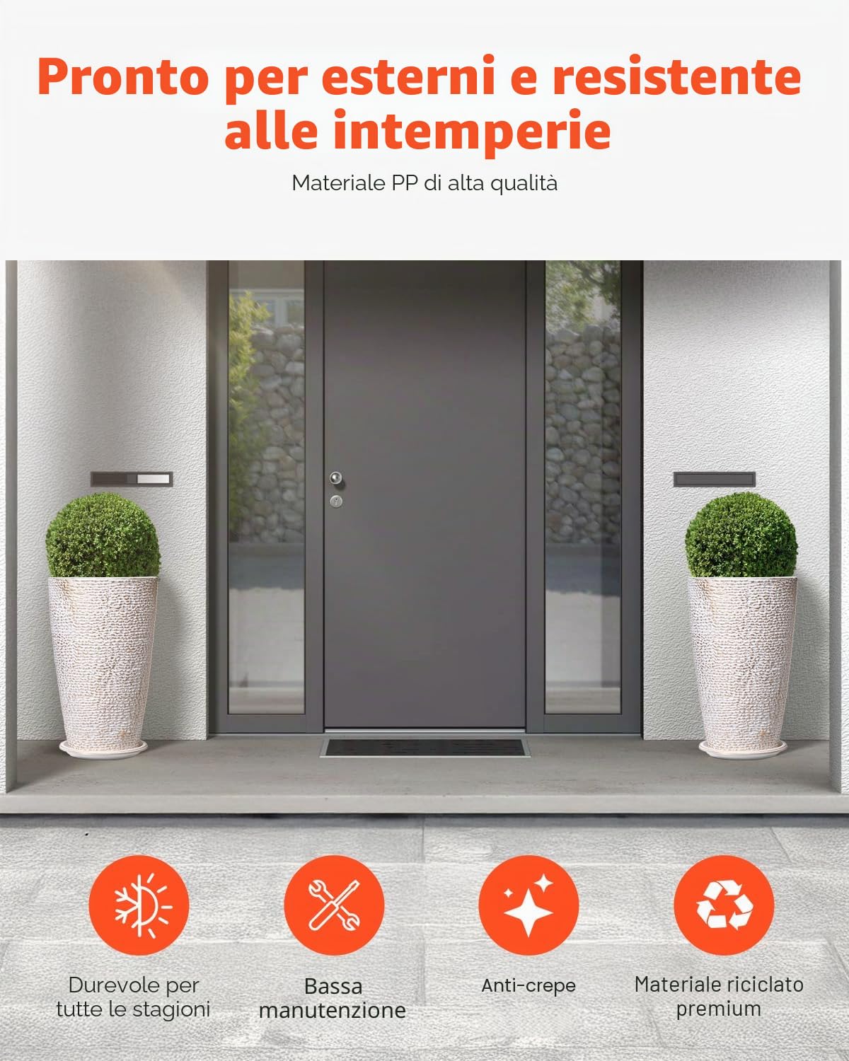 VEVOR Fioriere Alte per Esterni da 330 x 330 x 530 mm Fioriere Rotonde Grandi per Portico Anteriore e Patio, Set di 2, Fioriera Conica Rotonda, Vasi per Piante di Fiori e Alberi con Finitura in Pietra