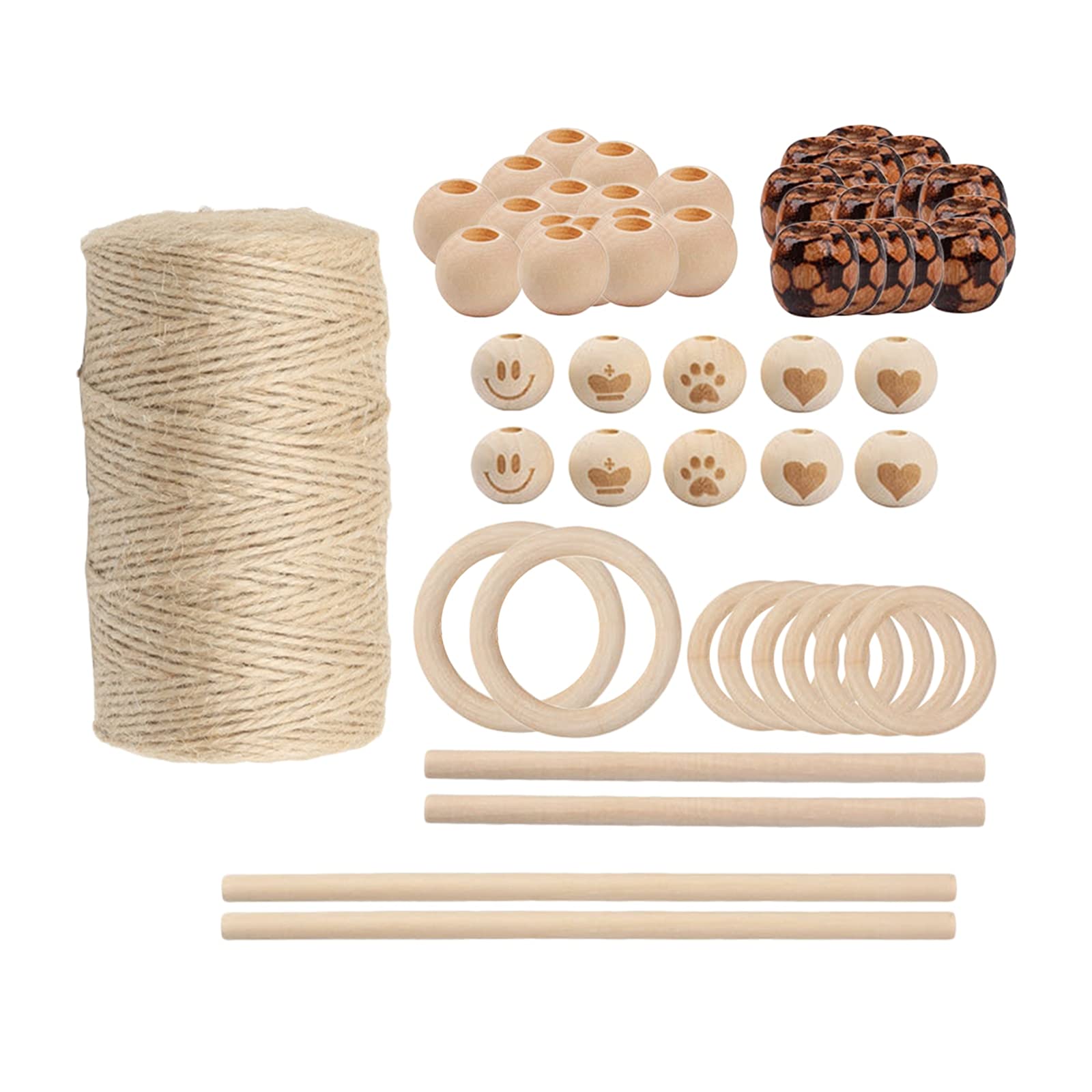 Cordón de algodón 3mm NK803 kit macramé con perlas de madera para manualidades diy