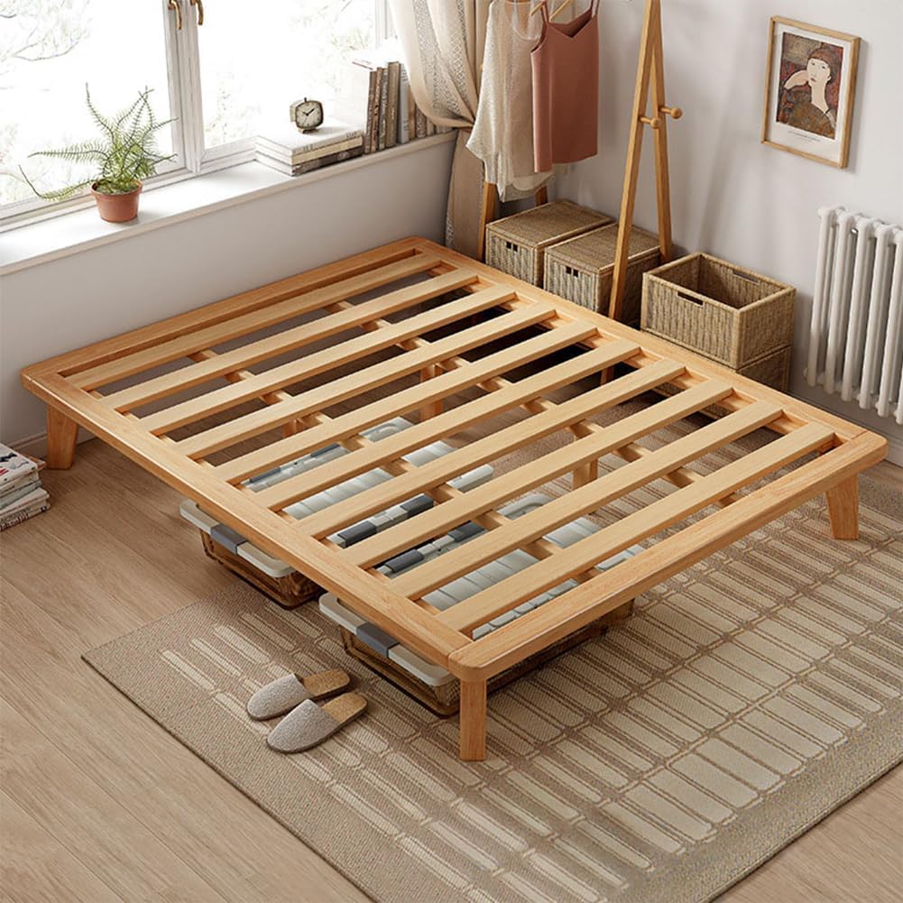 NELYE California King Wood Platform Bed Frame, 14 Inch