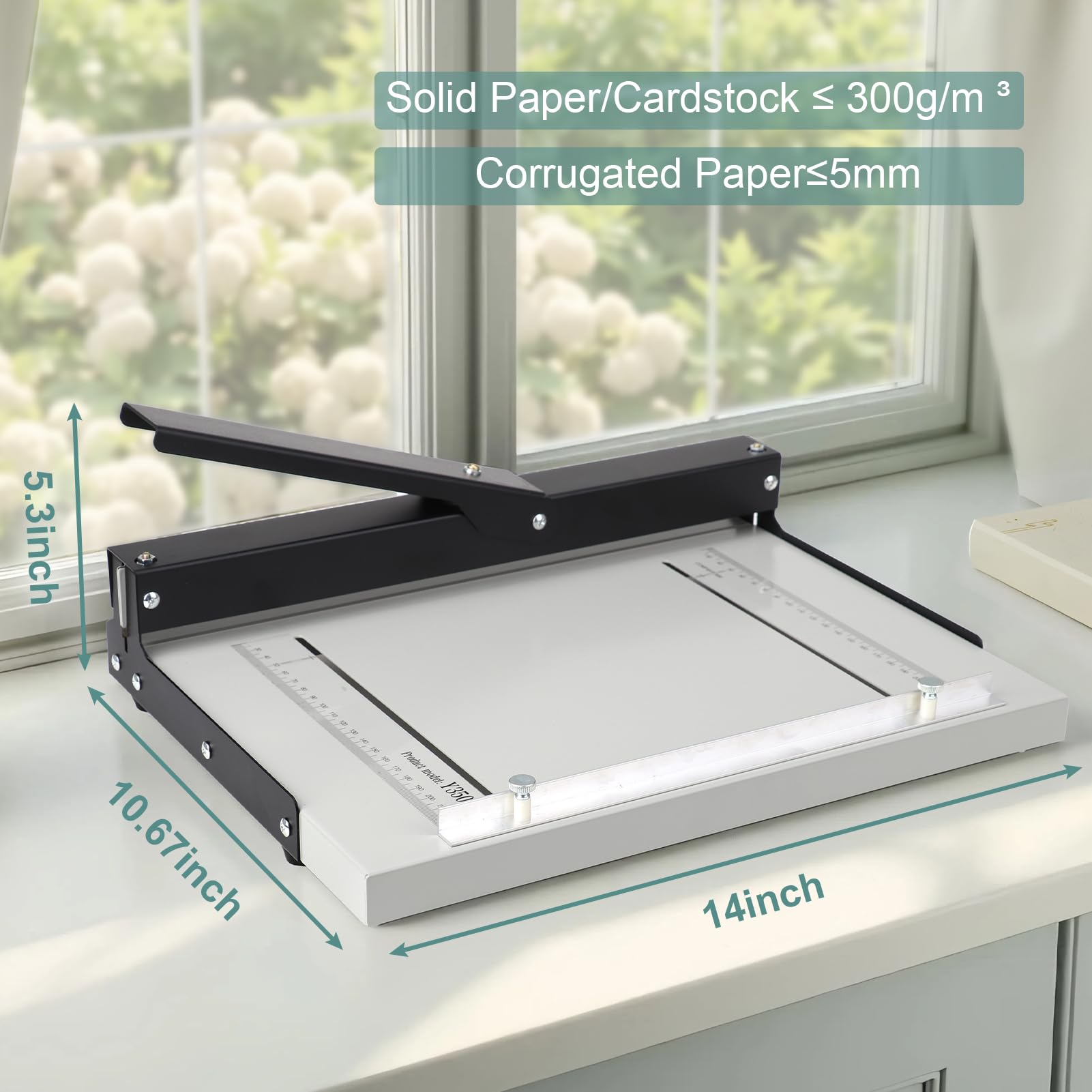 Manuelle Papierfalte 34 cm Falzmaschine mit erweitertem Positionierungsblock, Papierordner, Faltmaschine für Papierbuchumschläge, Karton, Broschüren, Einladungen