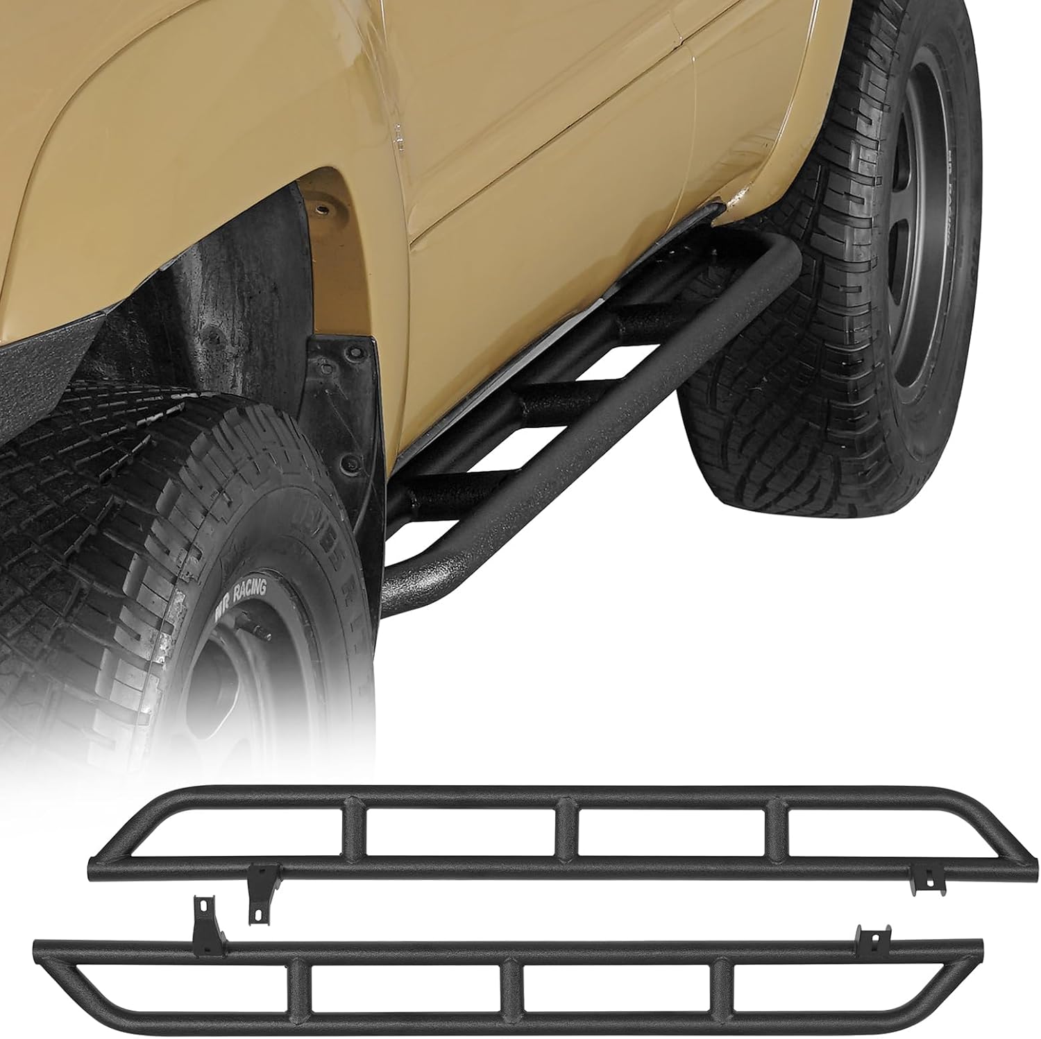 Hooke Road 4Runner Rock Sliders Tube Rocker Guard for 2003-2009 Toyota 4Runner 4th Gen, Tubular Side Door Armor Rails Running Board Nerf Bars