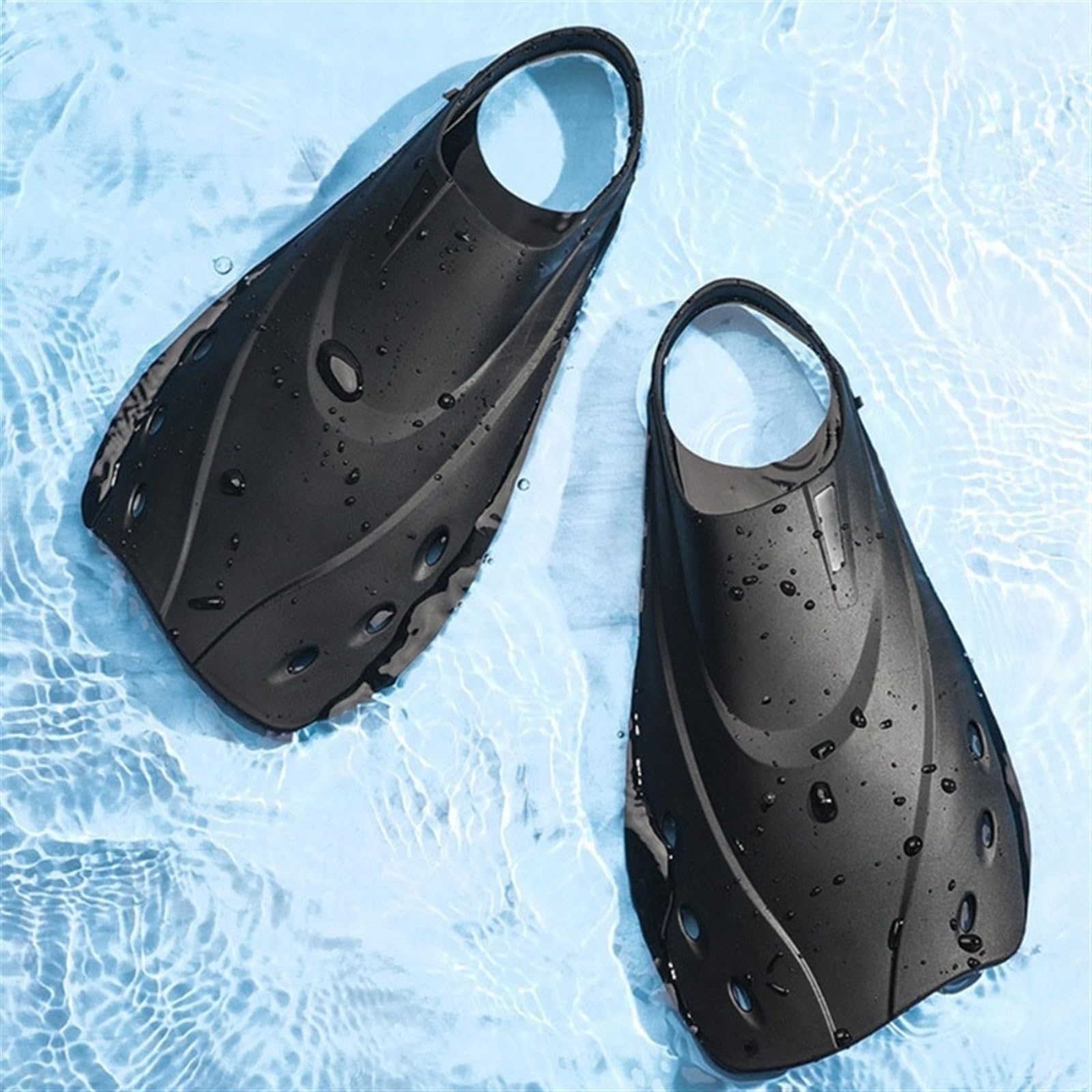 Aletas De Entrenamiento 1 par de Aletas Snorkel con talón Abierto, natación Cortas for , Buceo, , Adultos, Hombres y Mujeres