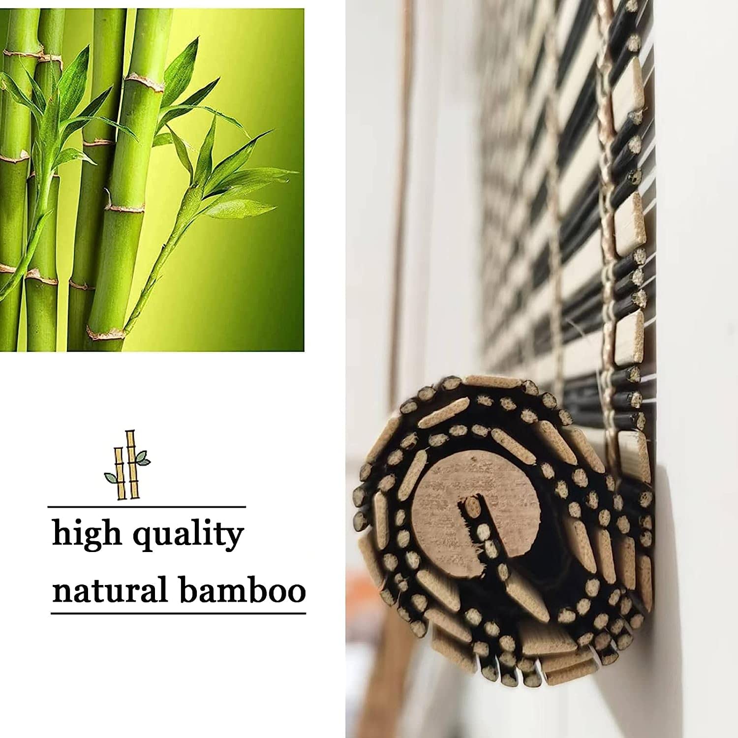 Store enrouleur occultant for fenêtre Stores enrouleurs en bambou for fenêtres, stores enrouleurs occultants à 70 %, isolation thermique, protection UV, crème solaire, for chambres, salon, salle de ba