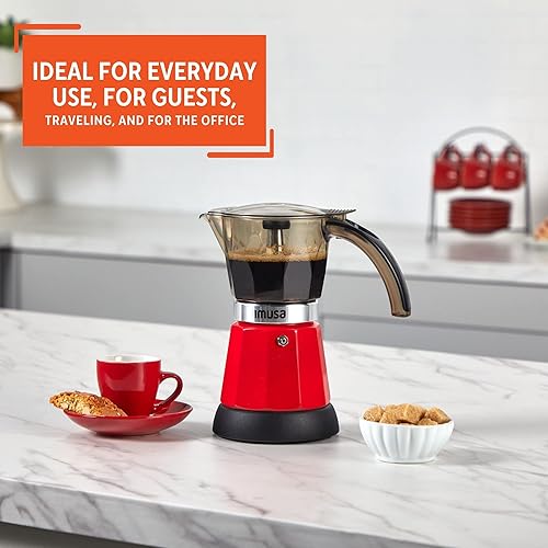 Vista 39 de IMUSA Máquina eléctrica de café expreso de 6 o 3 tazas, color plateado