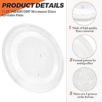Vista 2 de Placa giratoria de vidrio para microondas de 11.25 pulgadas apta para Samsung GE, bandeja giratoria de vidrio para microondas de 11 1/4 pulgadas