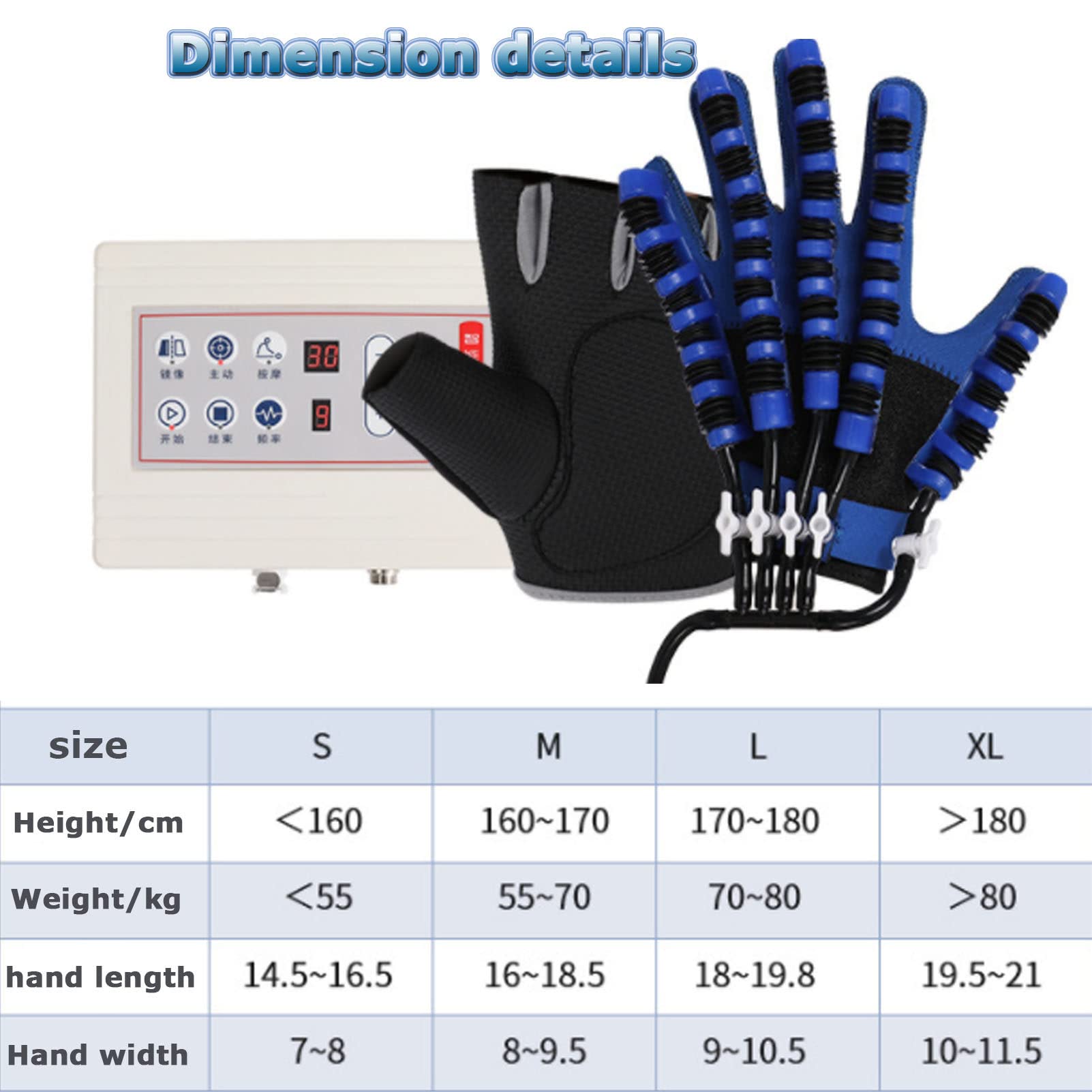 Artritis de hemiplegia artritis manual rehabilitación de rehabilitación Rehabilitación robot robot Guantes de rehabilitación Equipo de ejercicio de restaurio para pacientes con hemiplejia ,RightHand-L