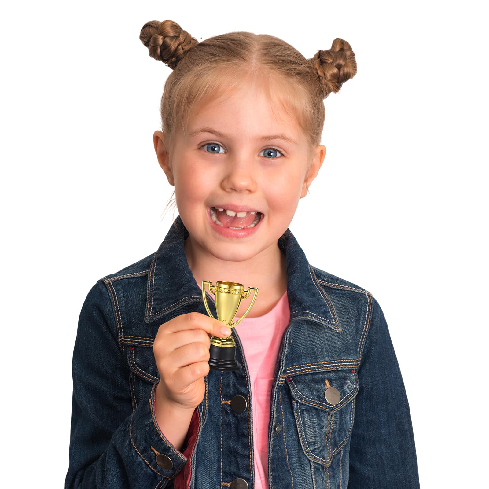 TOYANDONA Confezione da 24 mini trofei per bambini, premi Gold Award per bomboniere, premi per la partecipazione per bambini bomboniere, oggetti di scena, premi, premi vincitori, concorsi