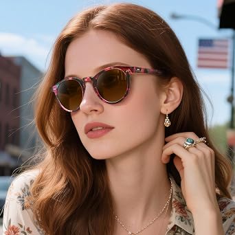نظارات شمسية Avaway صغيرة للوجه للنساء، نظارات نسائية مستقطبة عتيقة قديمة للحماية من الأشعة فوق البنفسجية للتصوير الفوتوغرافي أثناء السفر والقيادة