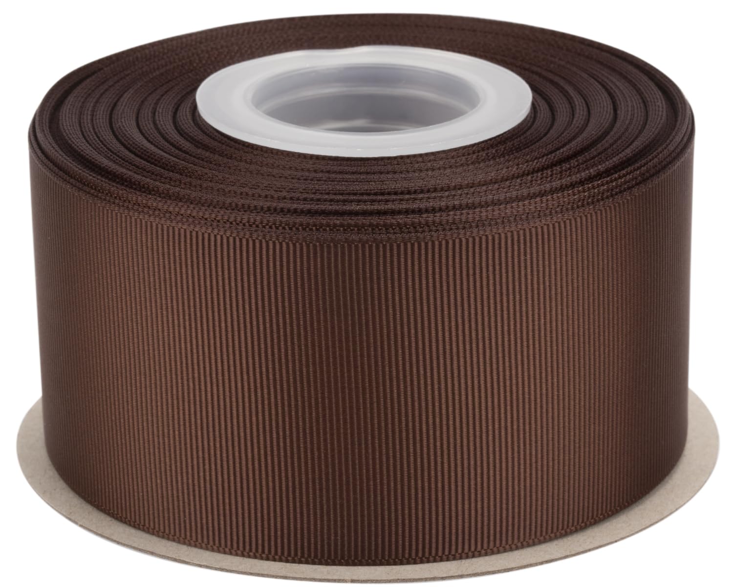 Ruban polyester haut de gamme gros-grain marron 50 mm pour nœuds parfaits