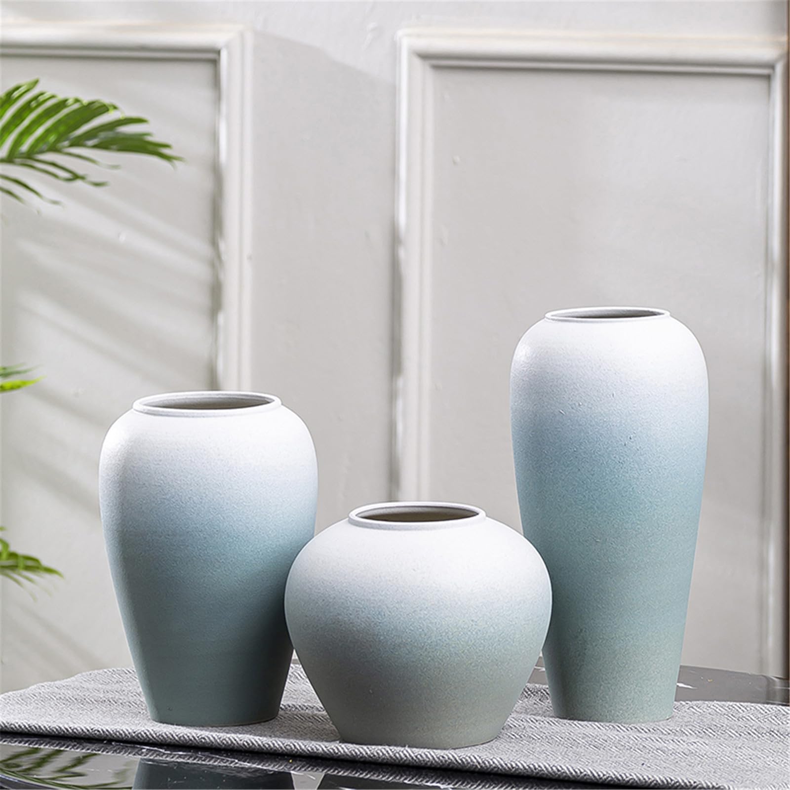 Vasen-Set aus 3 Stück, Keramik für die Inneneinrichtung, handgefertigte Blumenvase, Vasen in abgestuften Farben, Vasen für Hotellobbys, Flure, Tischdekorationen ()