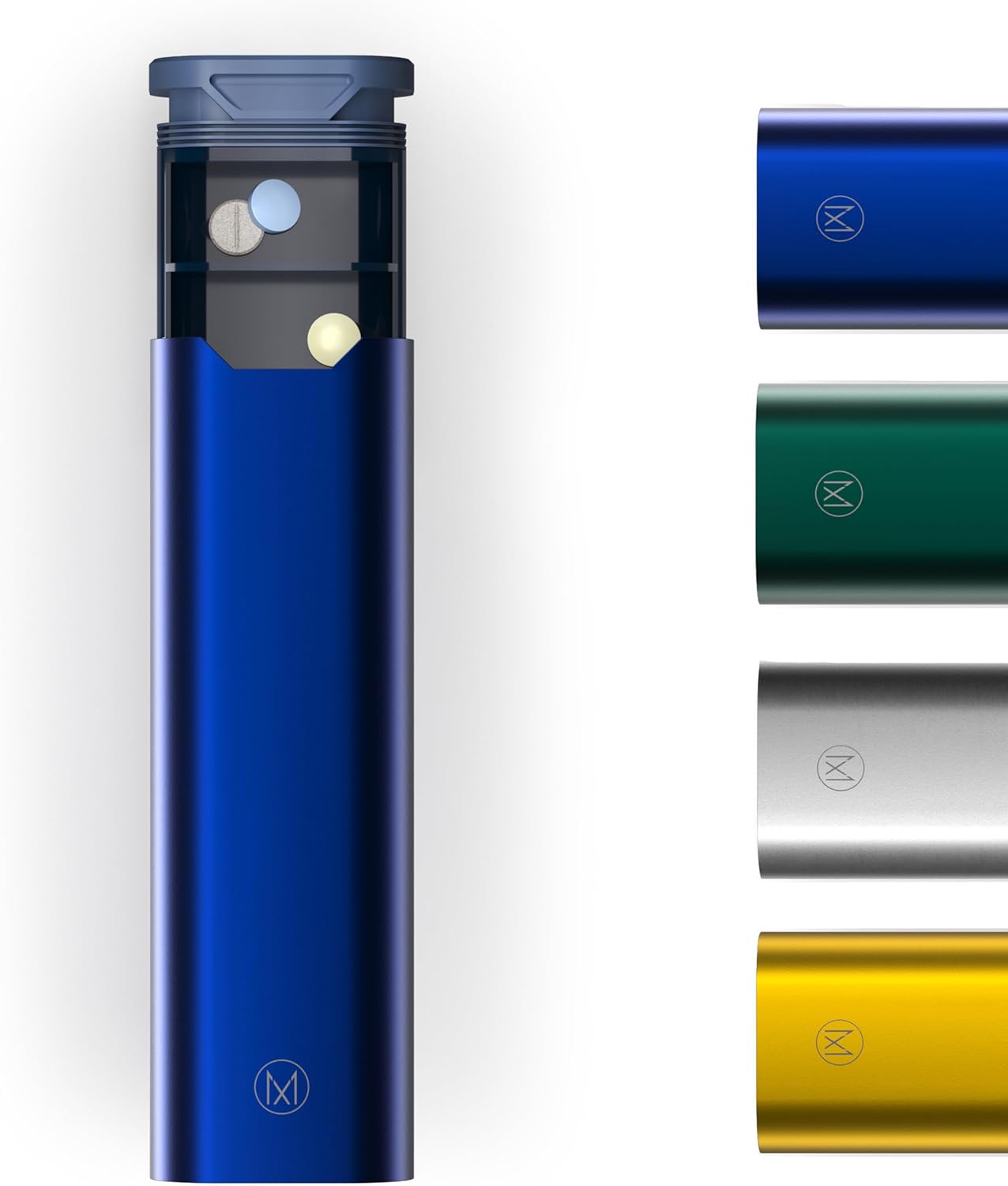 The Pill Box Premium Metal 7 Day Weekly Pill Organiser Mannox (Navy