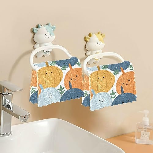 Miniatura 6 de FRODOTGV Cute Pumpkins Halloween Set of 6 Quick Dry Microfiber Towels Kitchen Decor Quality Car Drying Towels for Restaurant Table