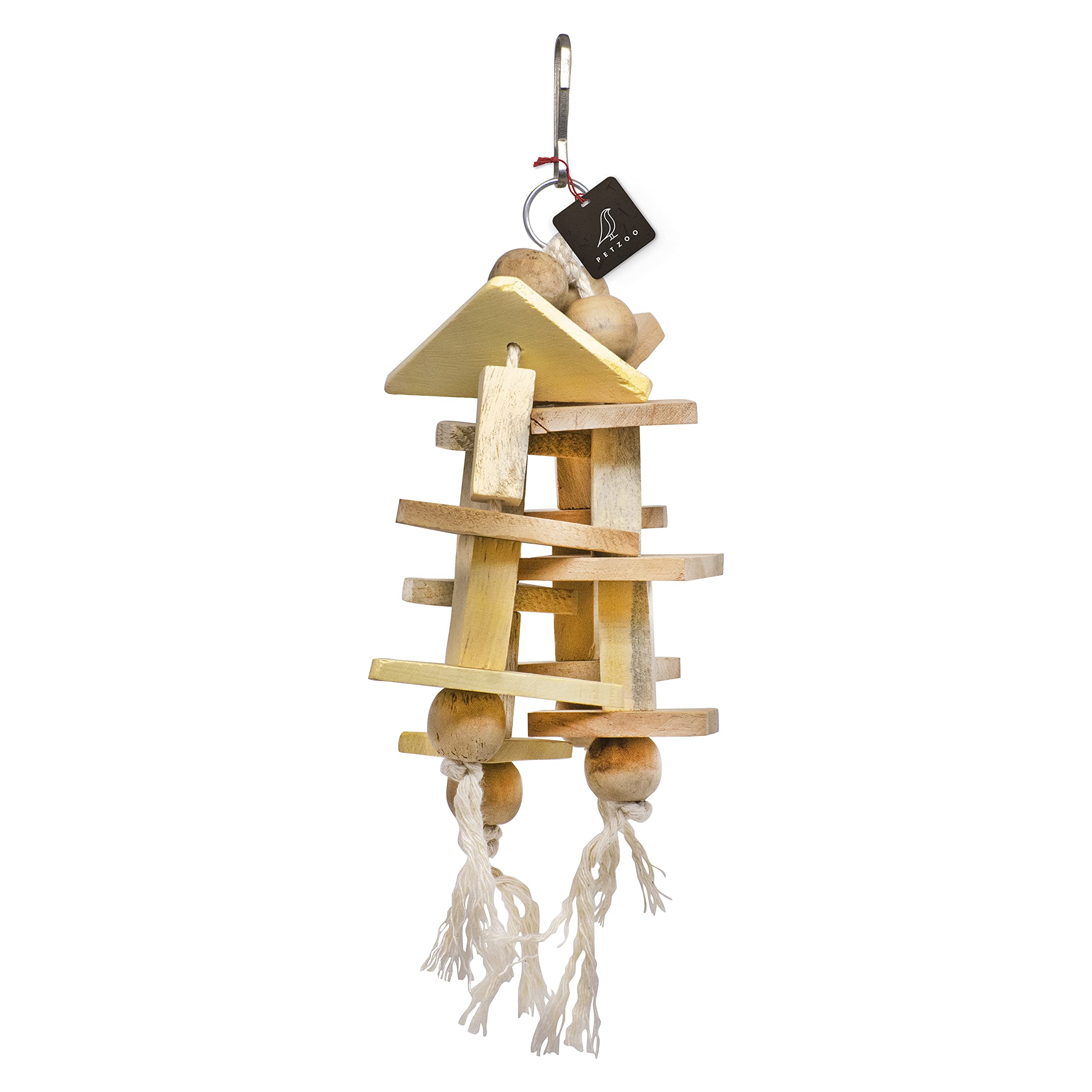 PETZOO Creative Chewable Hanging Toy for Big Birds, Macaw, African Grey Pet Toy, Parrot, Alexandrine, Budgies, Hamster Cage Accessories, Resting Toy & Wooden Training Aid for Bird & Parrots (B09CGFH87Z) Amazon Price History, Amazon Price Tracker