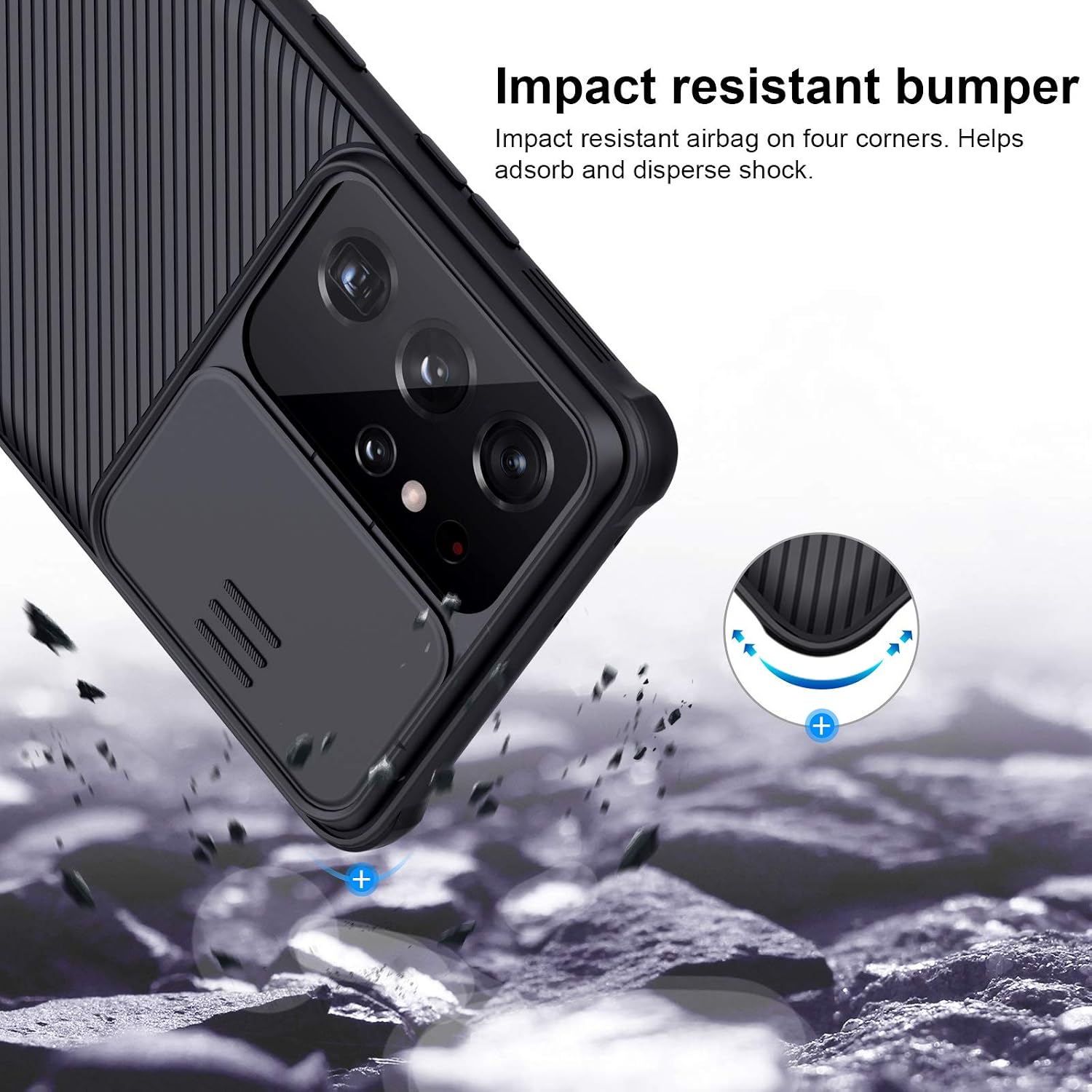 Nillkin Galaxy S21 Ultra Case - CamShield Case with Slide Camera Cover, Slim Protective Case for Samsung Galaxy S21 Ultra 6.8 inch, Black