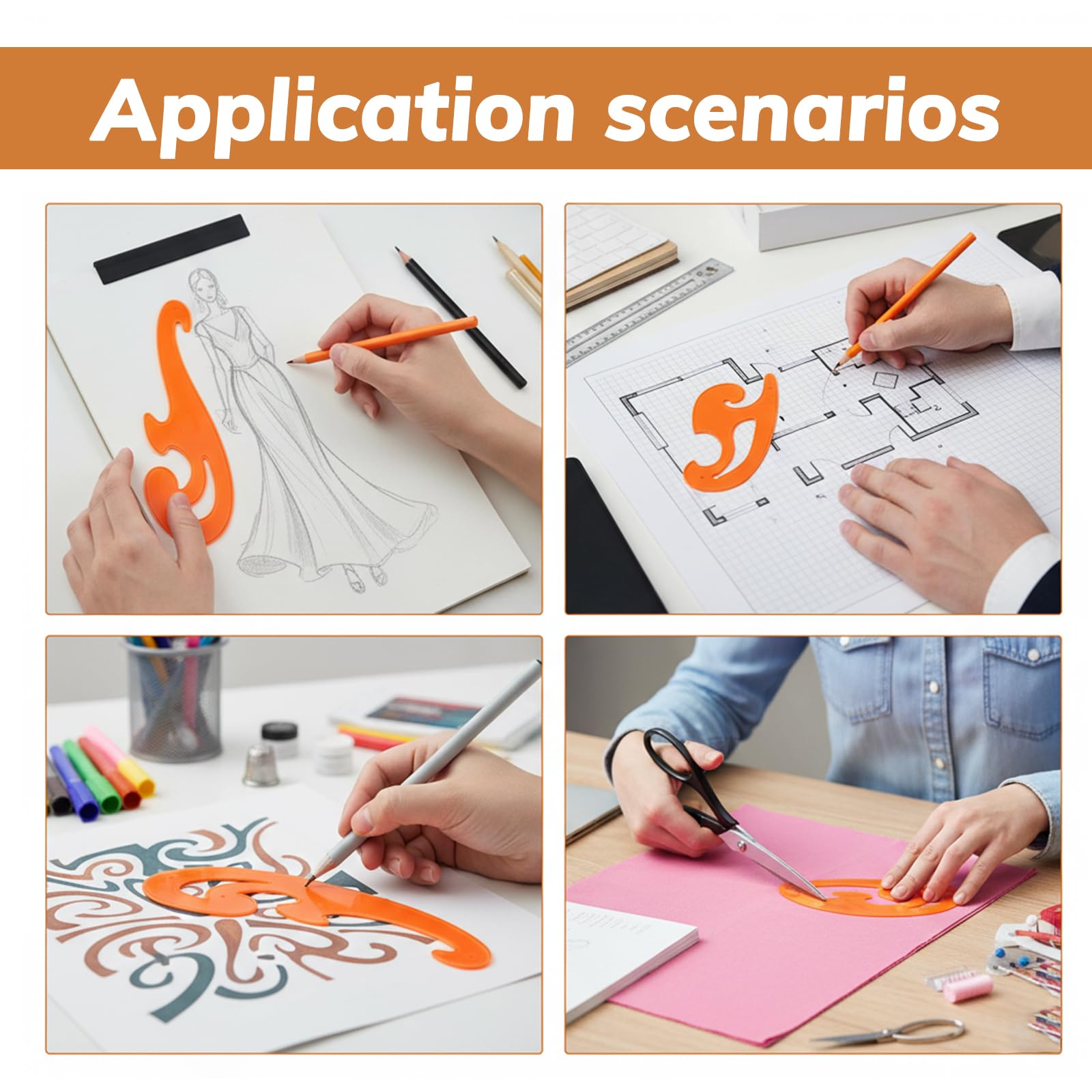 3 reglas curvas, plantillas para ropa, resistentes a la decoloración, reglas dibujo tecnico, set dibujo tecnico