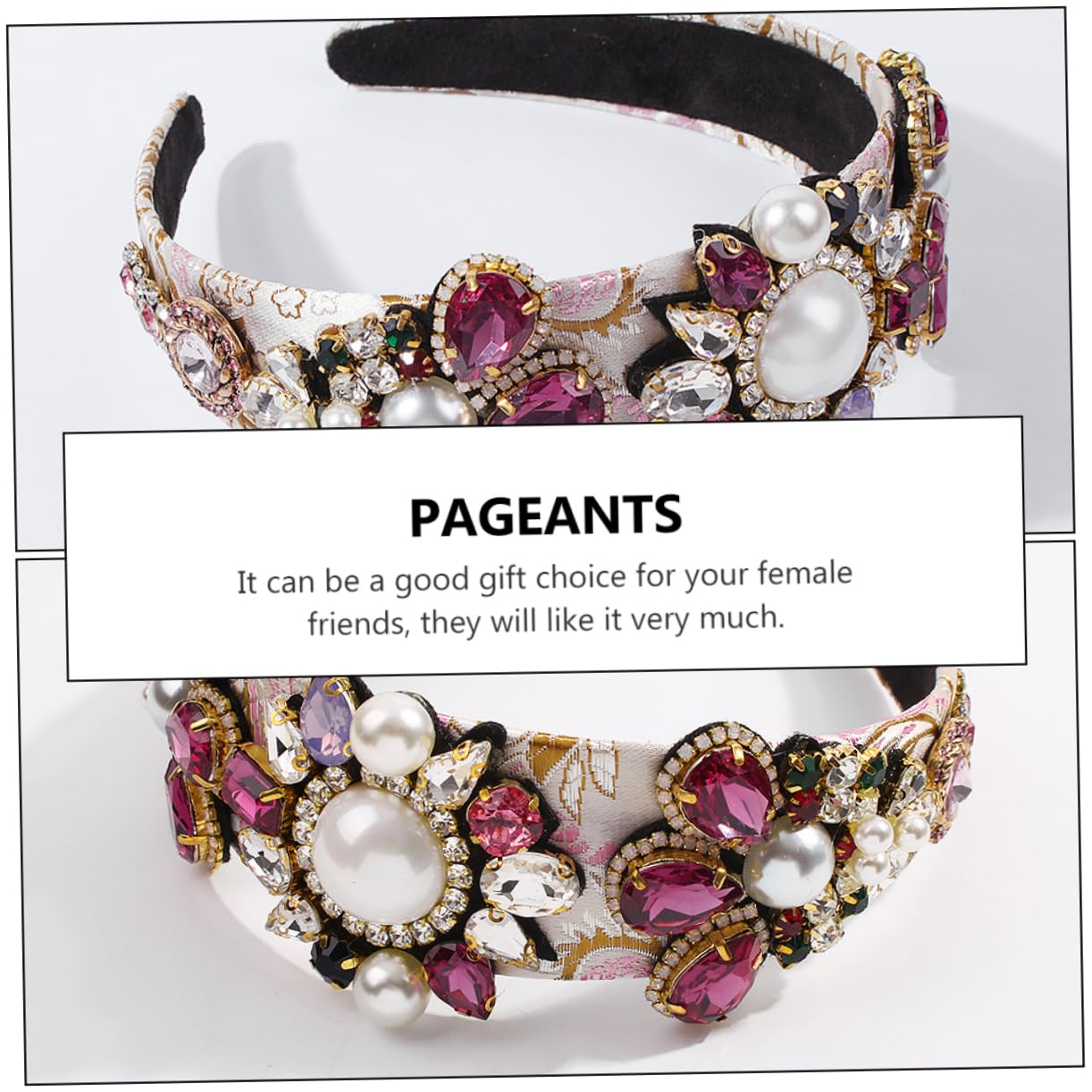 FRCOLOR 2stücke Hochwertiger Haarreif Damen Extravaganter Haarschmuck Mit Perlen Und Bunten Kristallen Stilvolle Kopfbedeckung Für Partys Und Besondere Anlässe Komfortabel Und Leicht Zu