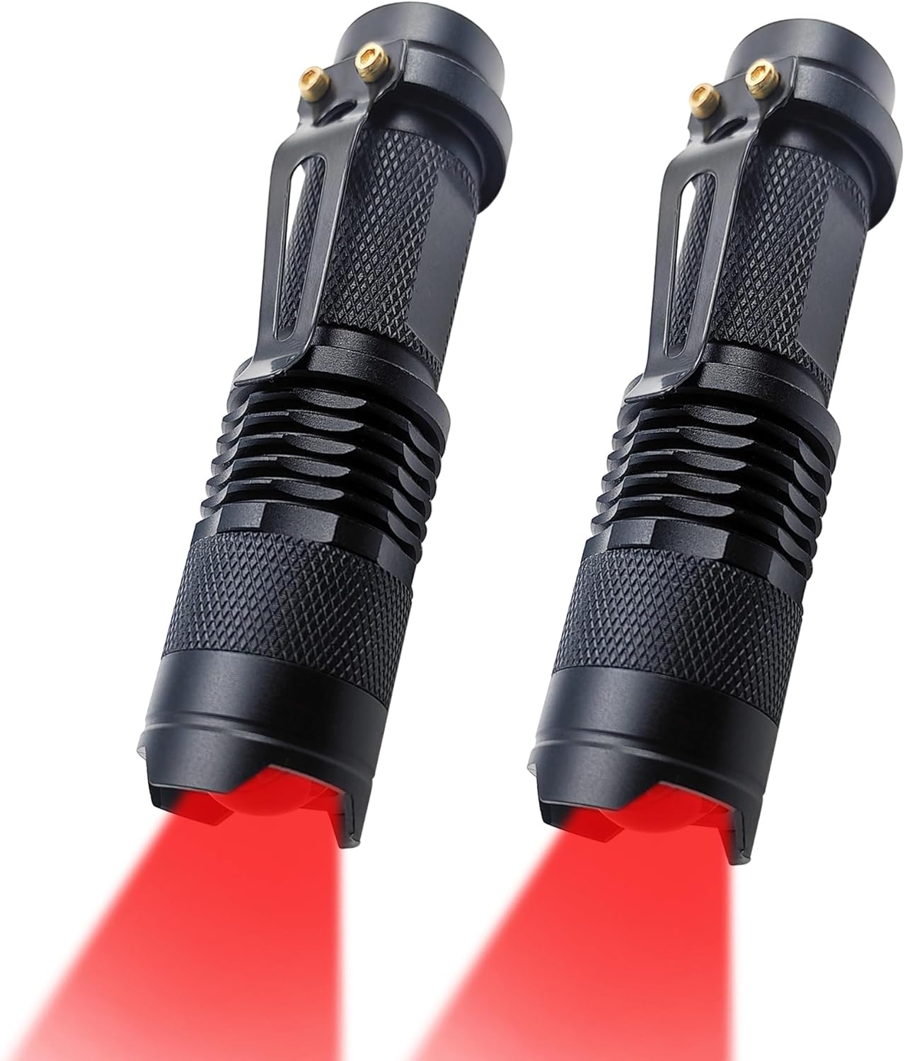 LED Red Light Flashlight High Power Single Mode for Astronomy Night Observation Aviation Outdoor Activities, 2-Pack