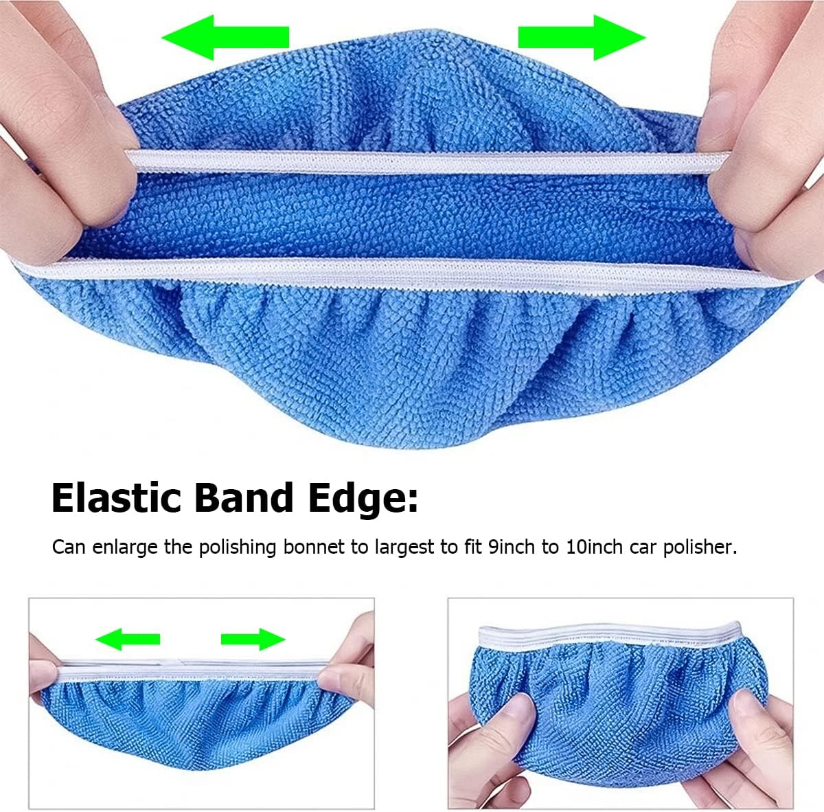 AICEL 9PCS Car Buffer Polisher Pad Bonnet, 9 to 10 Inches Car Orbital Polishing Bonnet Coral Fleece Buffing Cover, Soft Microfiber Car Woolen Wax Kit, Universal Auto Cleaning Waxers Set - Image 3