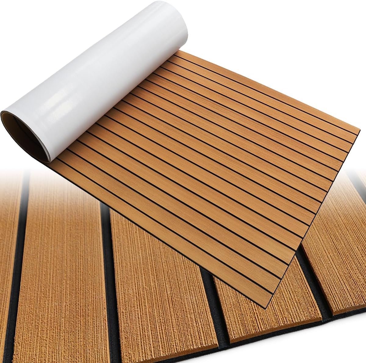 Boot Bodenbelag Eva Schaum Boot Decking Faux Teak Marine Teppich Boot Bodenbelag rutschfeste Selbstklebende Schaum Boot Deck Mat Rolls Blatt, 240x112/90/55/41cm, 120x41cm