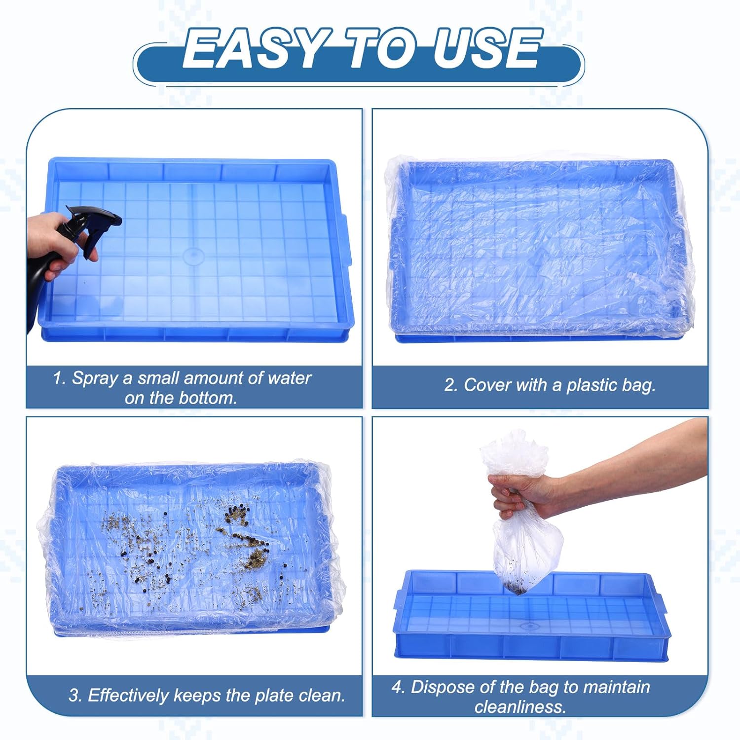 Disposable Bird Cage Liners, Clear Plastic Cage Liners for 20x13 Inch Pallets Tray Universal Elastic Film, (100 Pcs), Intended for Parakeet/Cockatiels/Rabbit/Guinea Pig