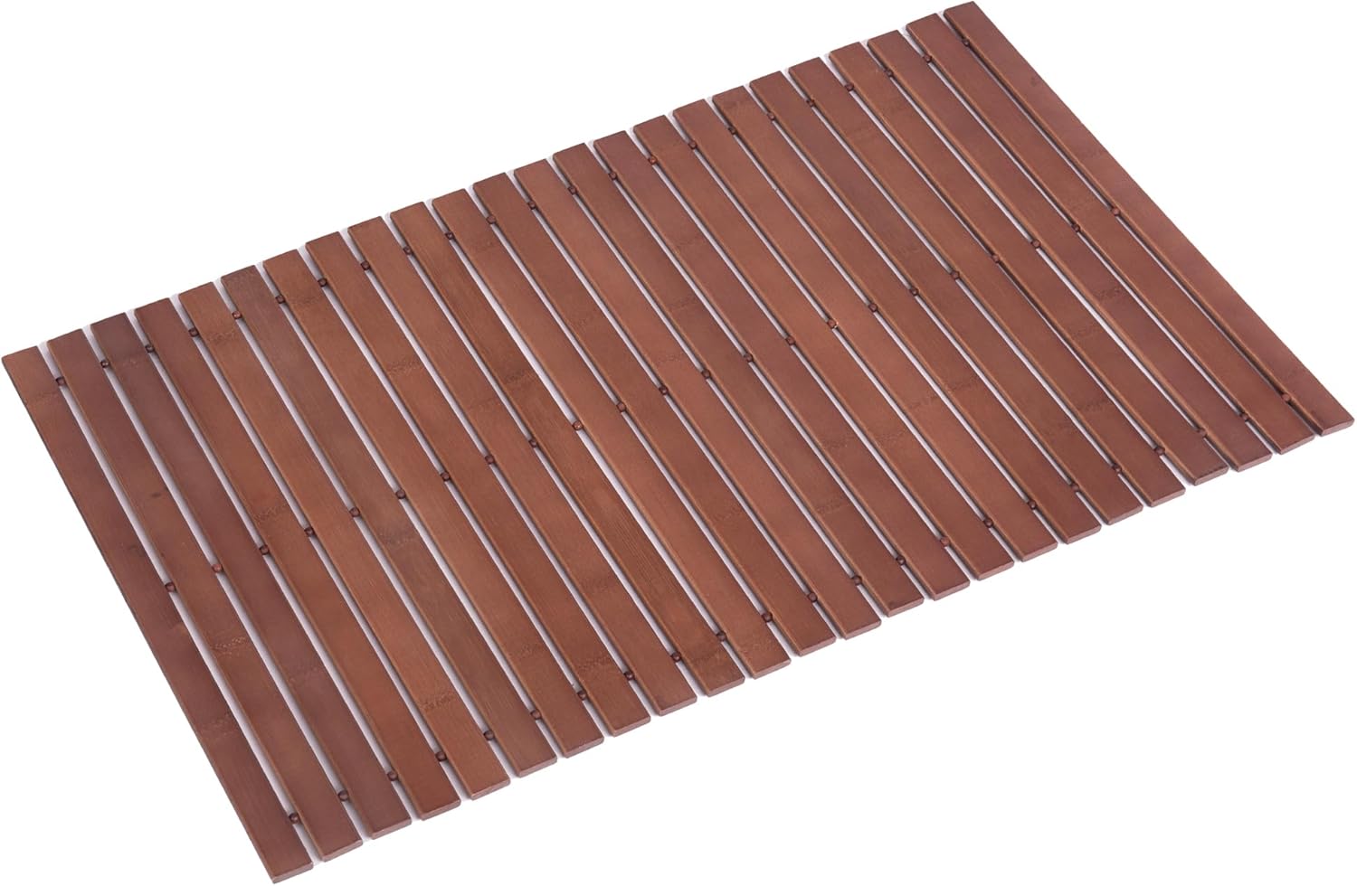 bamboo bath mat bathroom rugs floor wood shower bathtub waterproof non slip accessories 16x24 inch easy to clean, walnut bamboo, 1 pc 16x 24 inch-1 pc walnut bamboo