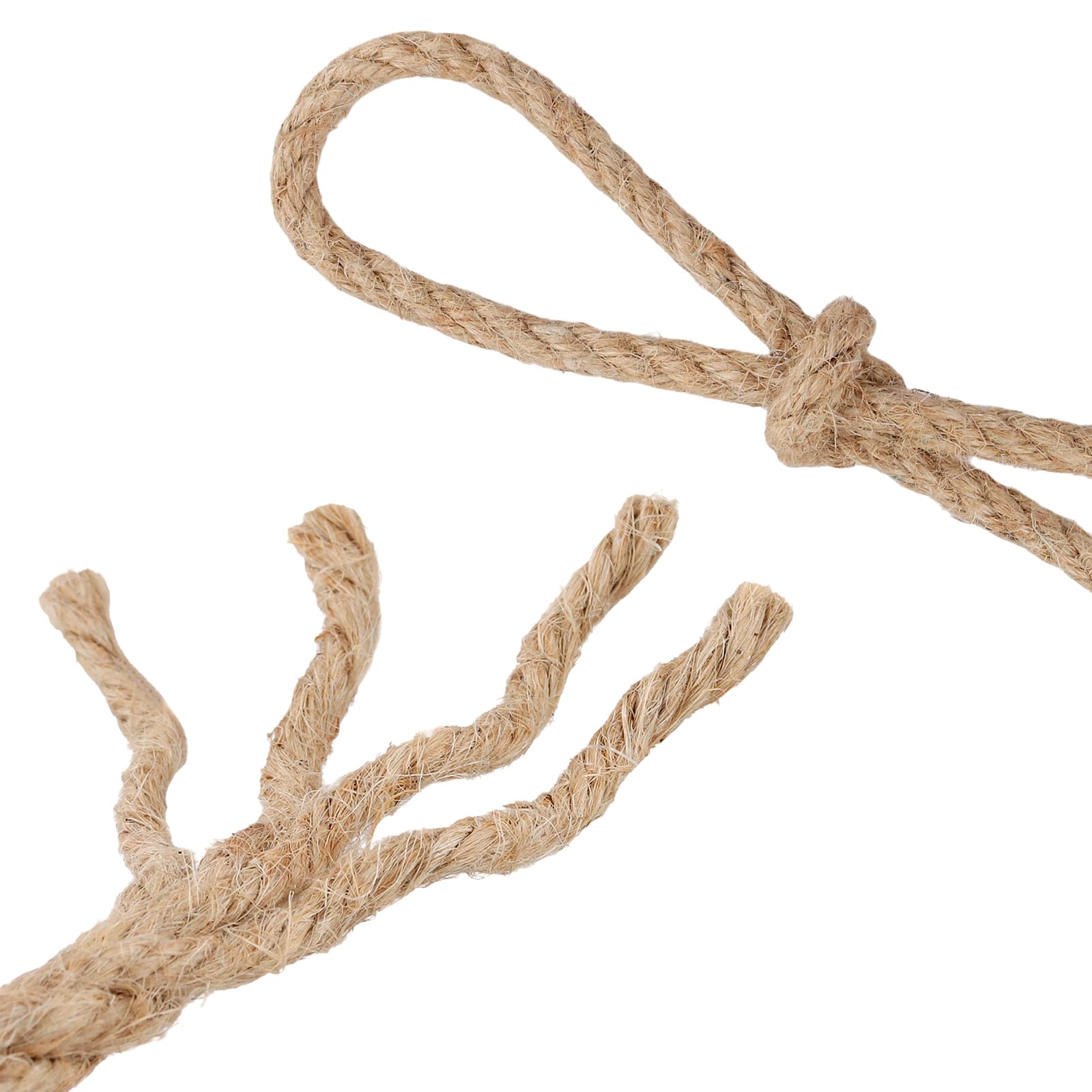 SINJEUN Corde de Jute Naturelle 10mm x 50m - Ficelle Jute pour Jardin, Décoration, Artisanat, Macramé, Arbre à Chat, Emballage Cadeau