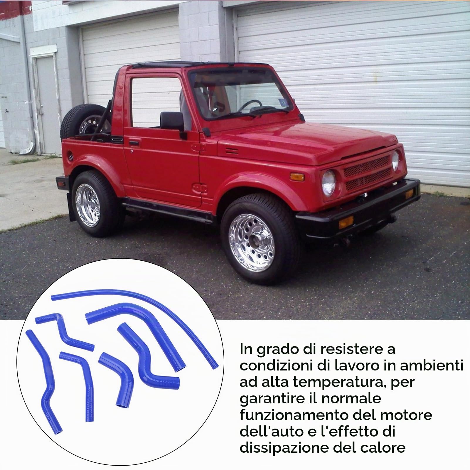 Tubo Flessibile Del Liquido Di Raffreddamento Del Radiatore In Silicone Per Samurai 1986-1995, Sostituzione Del Kit Tubo Flessibile Del Radiatore Del Radiatore A (Blu)