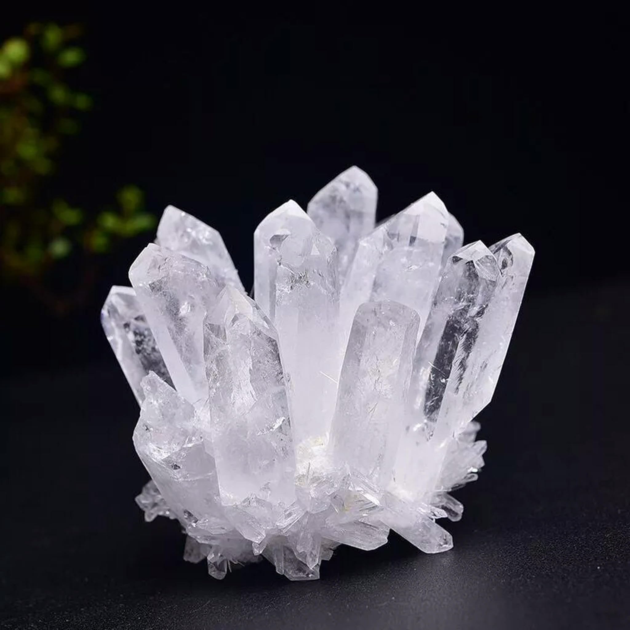 300-400g Natürlicher Bergkristall Cluster Stein Geode