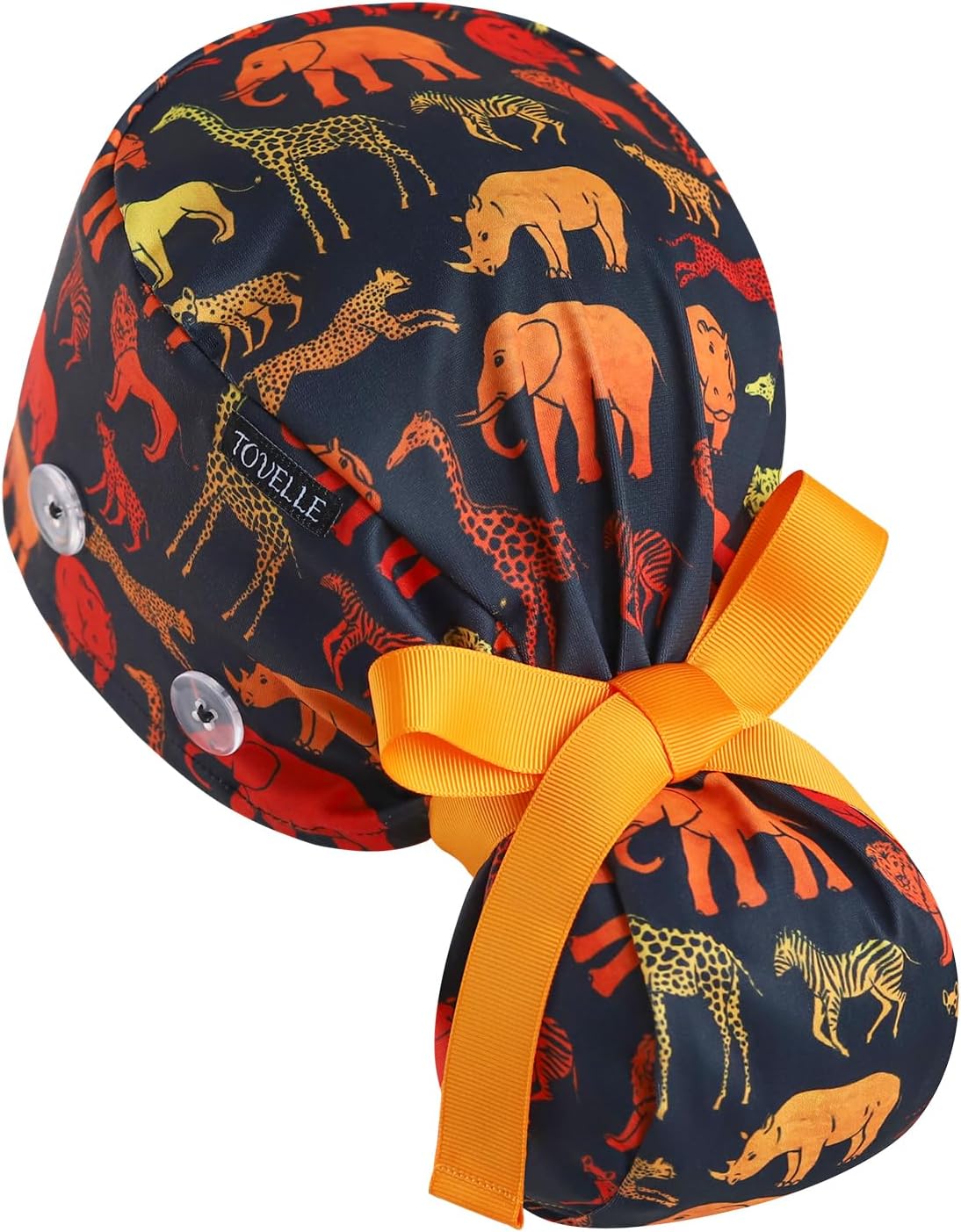 Scrub Caps Women Ponytail, Surgical Hat with Buttons and Sweatband