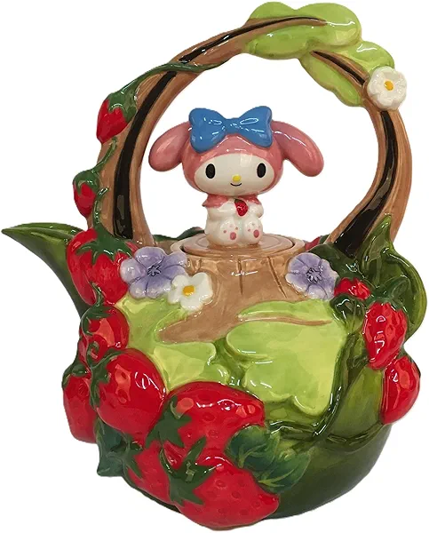 My Melody Strawberry Garden Teapot, 7.25" L x 6.25" W x 8" H Created by Blue Sky Clayworks