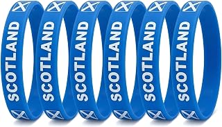 6-Pack Football Nations Flag Silicone Wristbands Set - Premium Rubber Bracelets for International Soccer Matches, Sports Fans Gear, Patriotic Spirit Accessories for Game Day & Parades - Soft & Durable