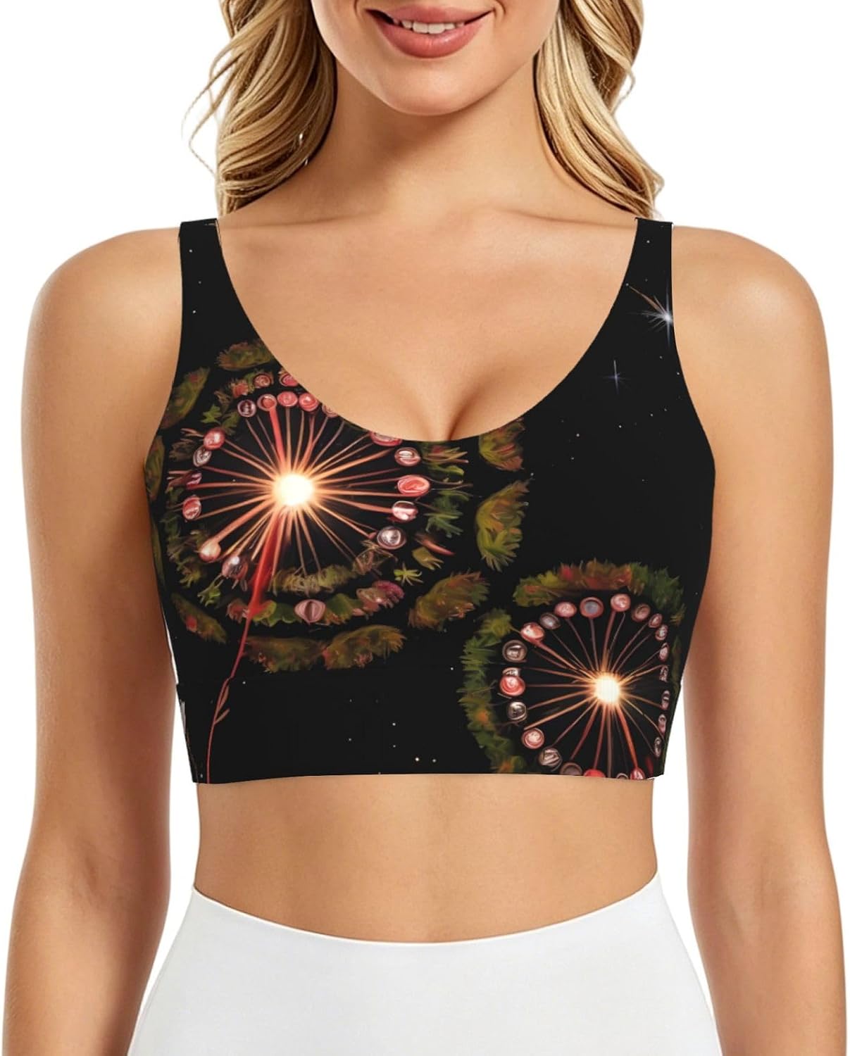 Starry Dandelion Women's Sports Vest, Light Running Gear, Soft Polyester for Fitness Exercise Outfit