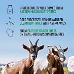 NAKED Goat Vanilla Protein Powder- Pasture Fed Goat Whey Protein Powder from Small-Herd Dairies, 2LB Bulk, GMO Free, Soy Free. Easy to Digest - All Natural - 23 Grams of Protein - 30 Servings